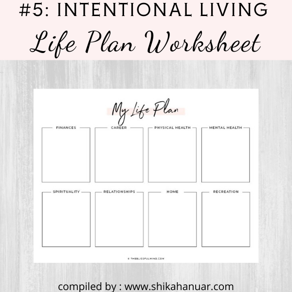 Top 7 Intentional Living Worksheets to Live a Purposeful Life — Shikah ...