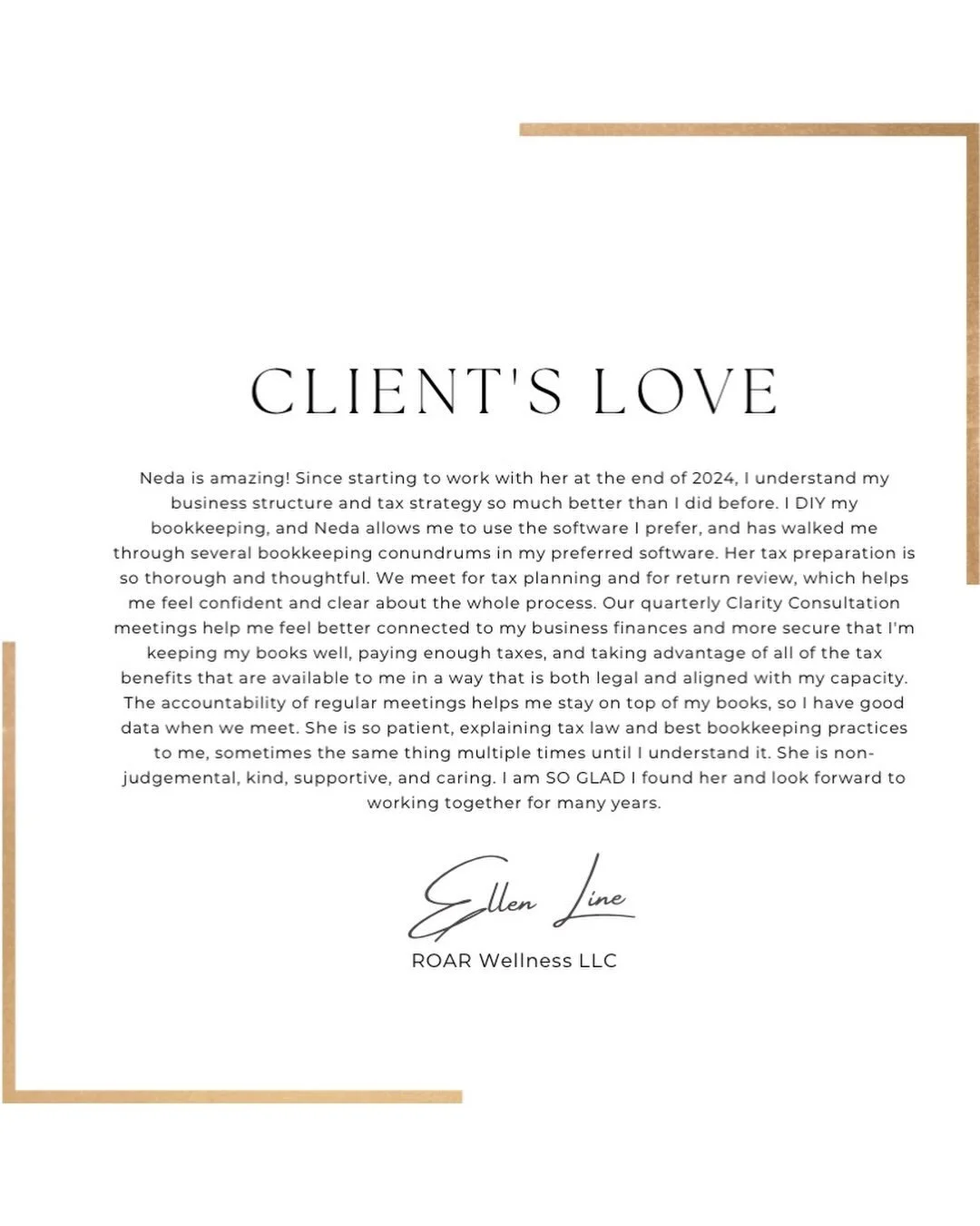 Ellen is such a kind soul! 

I&rsquo;m so very grateful for all my clients 💛

#ClientLove #Thankful #TaxPro
