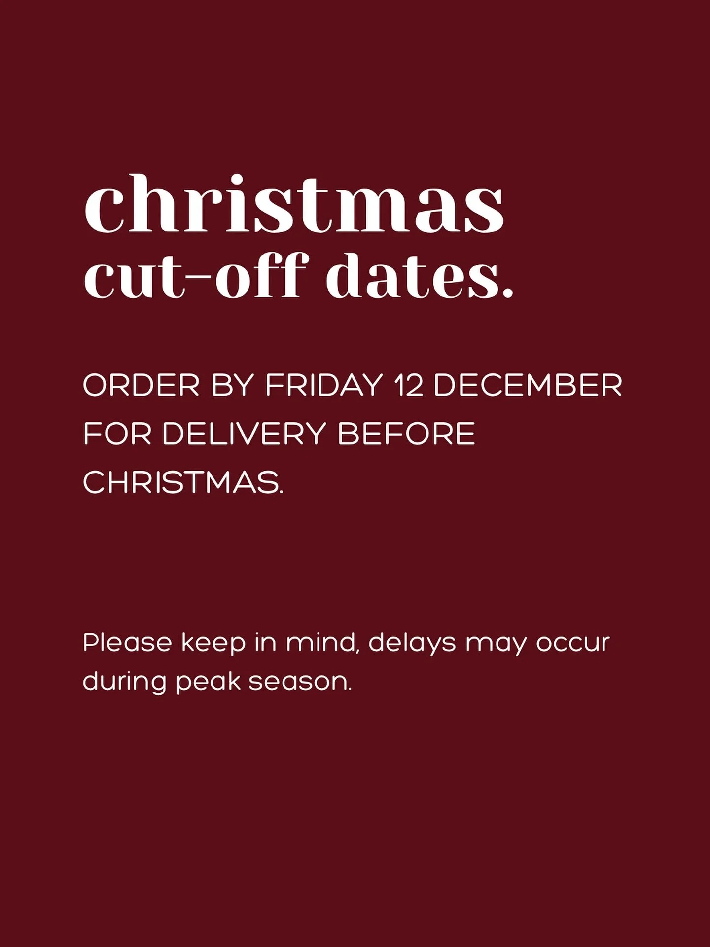 CHRISTMAS CUT-OFF // If you&rsquo;ve been eyeing something for a coffee lover (or for yourself), tomorrow&rsquo;s a good time to lock in your order so your parcel has a shot at making it under the tree.

Also, shout out to our posties and couriers. 
