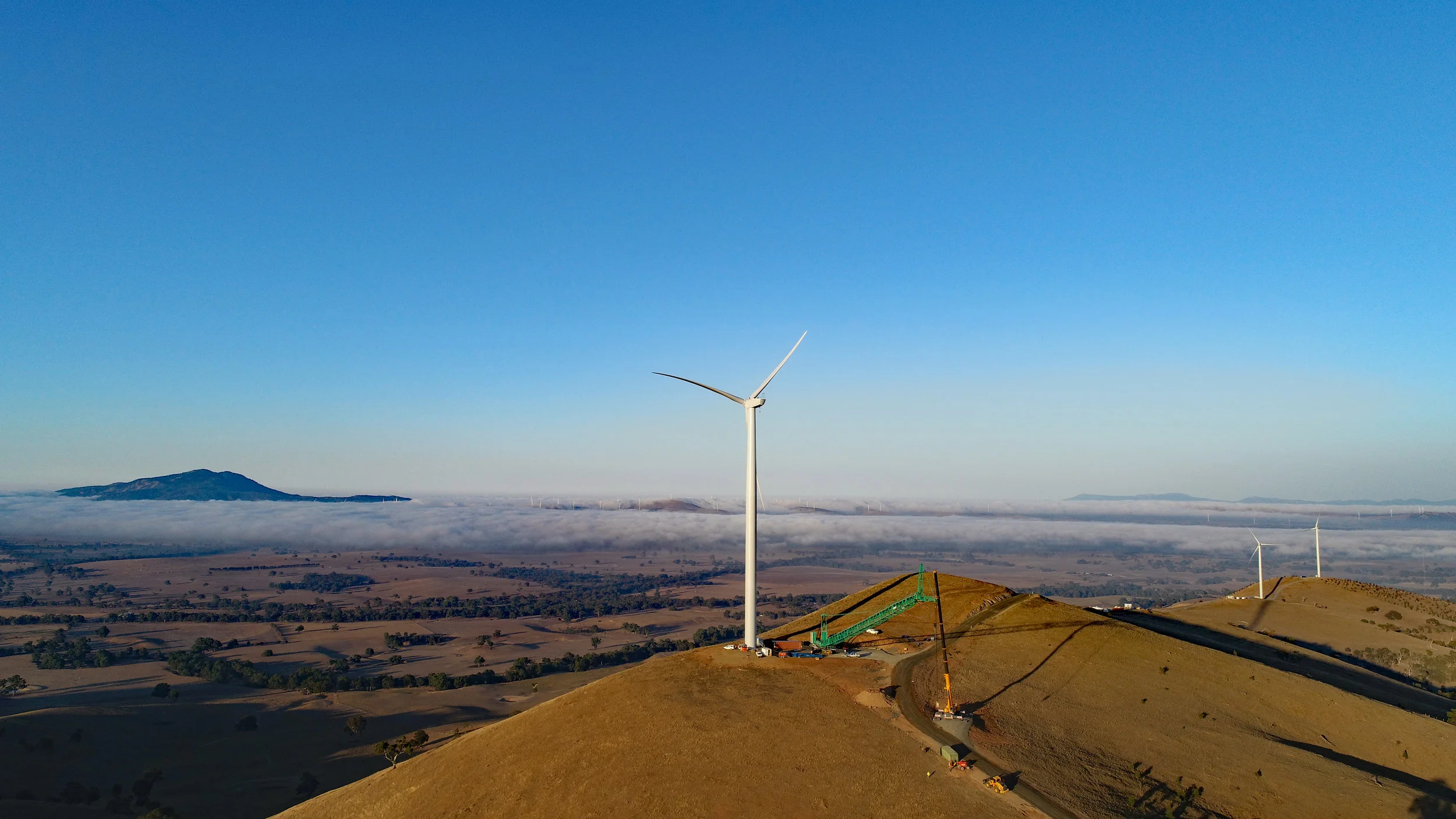 Melbourne Renewable Energy Project (MREP)’s Crowlands Windfarm near Ararat. Photo credit: Pacific Hydro Australia.
