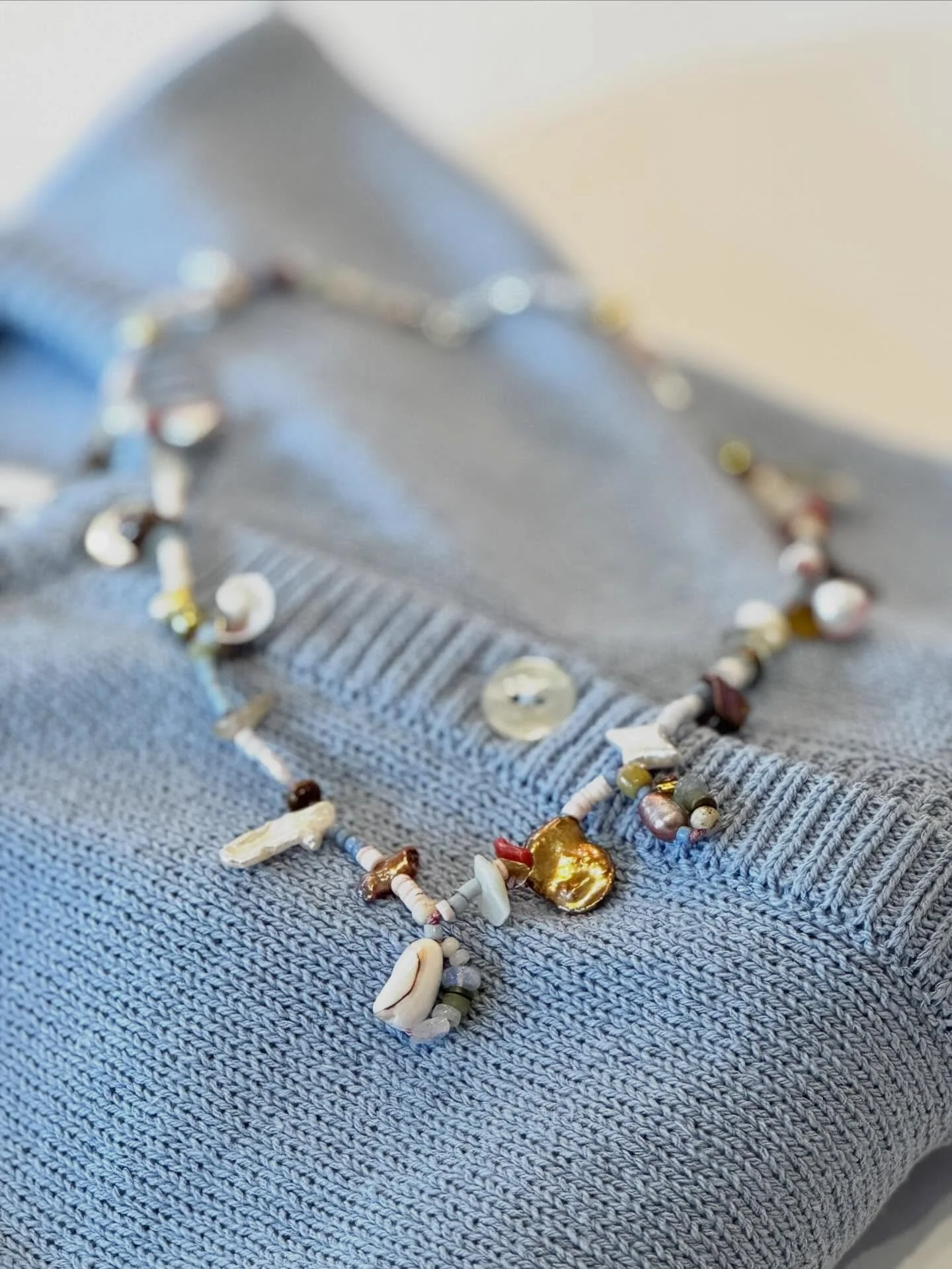 New beauties from @playdate_vintage 
One of a kind necklaces made with semiprecious stones and vintage beads.