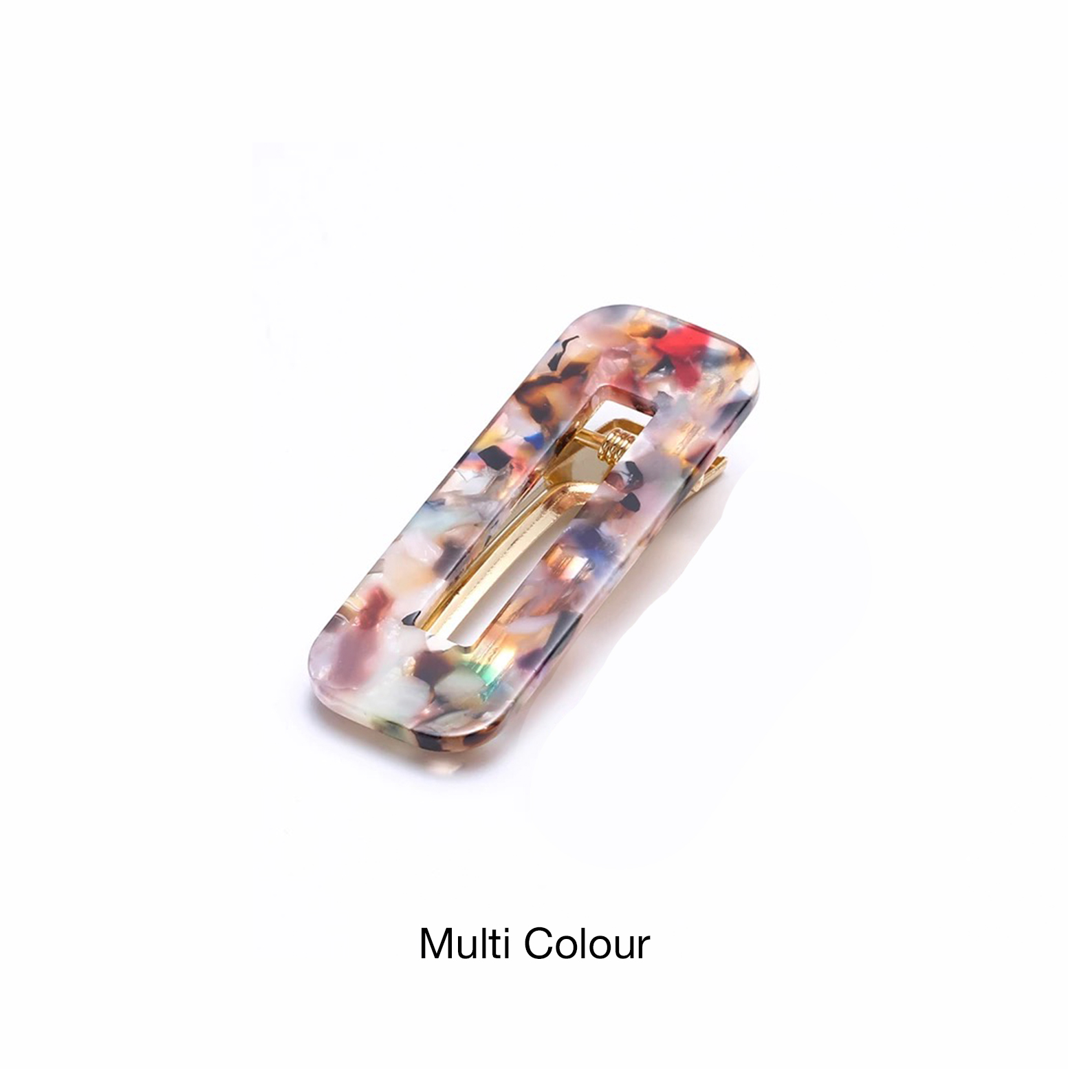 Acrylic Clip Multi Colour Rounded Barrette