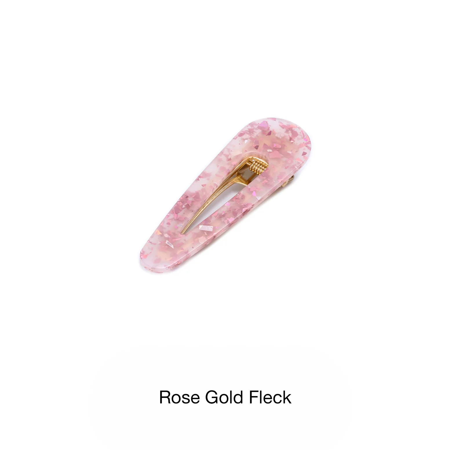Acrylic Clip Rose Gold Fleck Water Drop Barrette