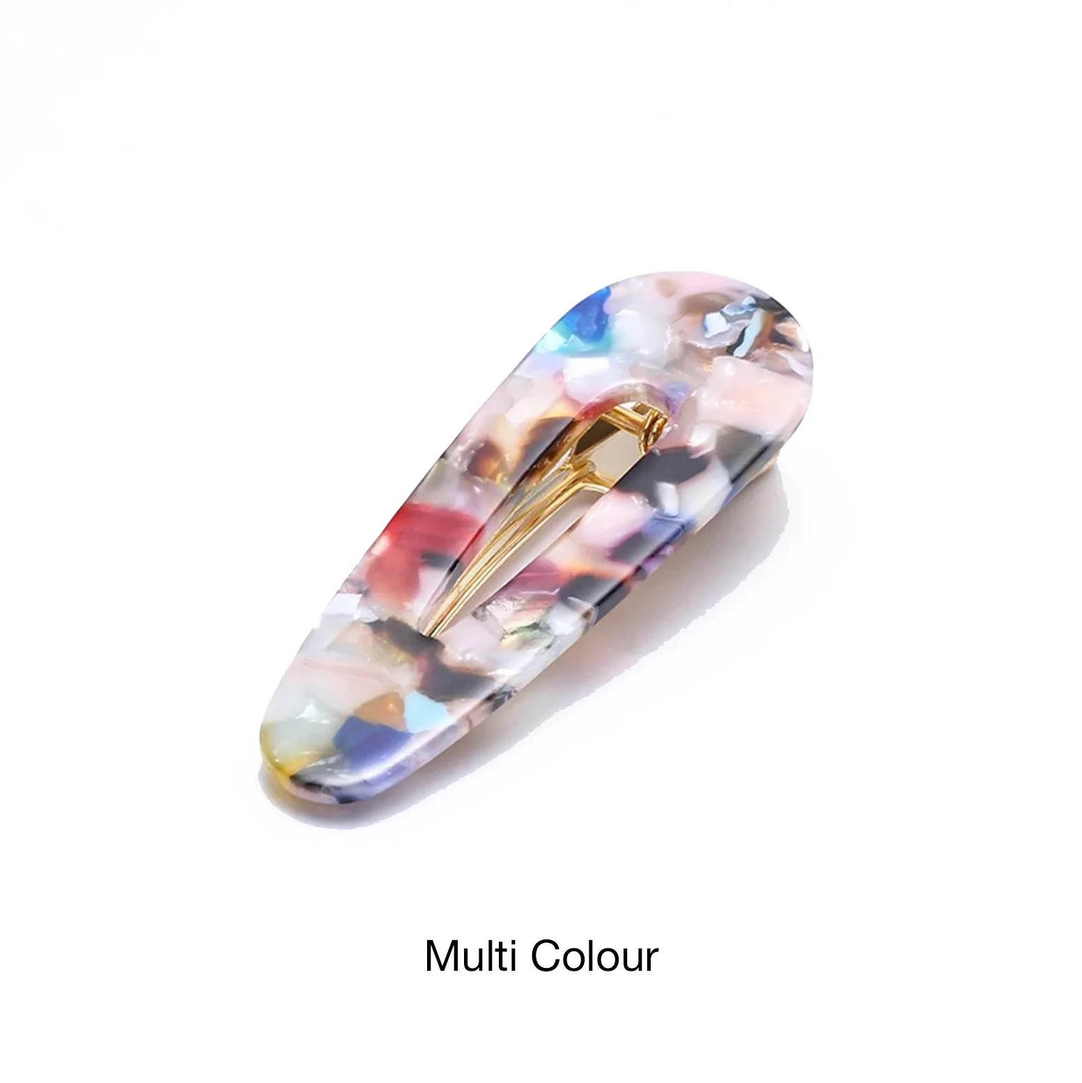 Acrylic Clip Multi Colour Water Drop Barrette