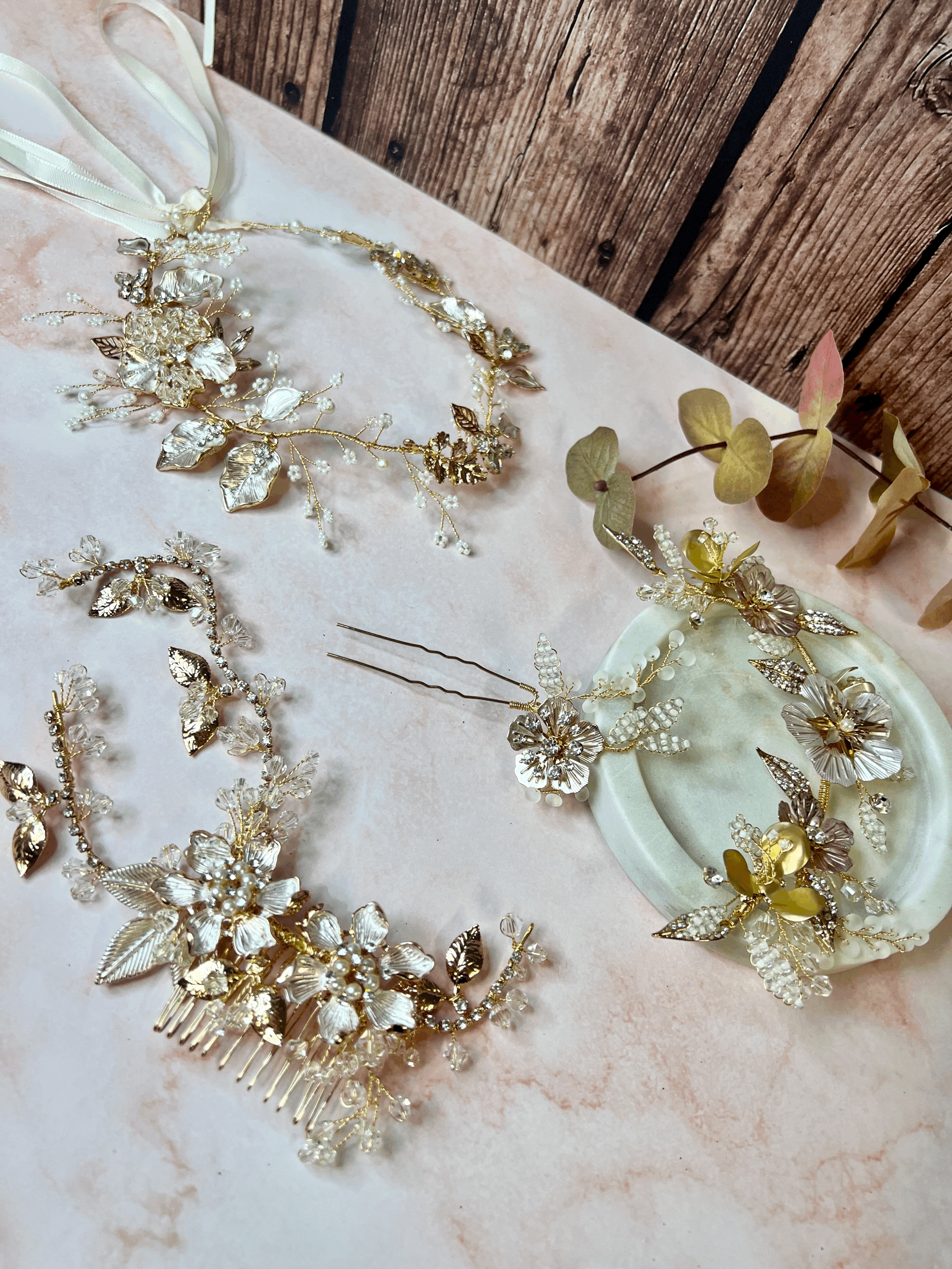 Gold Leaf Head Pieces