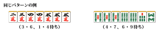 Different example for the same shape of wait. 3,6 and 1,4 wait and 4,7 and 6,9 wait.