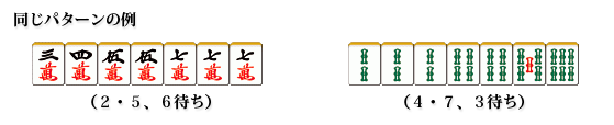 Different example for the same shape of wait. 2,5,6 wait and 4,7,3 wait.