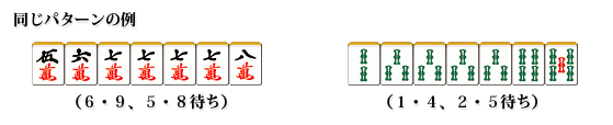Different example for the same shape of wait. 6,9,5,8 wait and 1,4,2,5 wait.