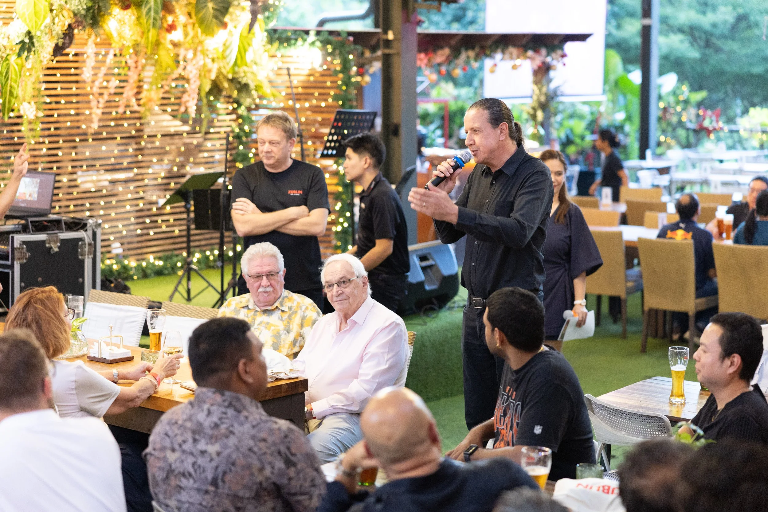  Josef Kofler, Managing Director of Züblin, delivering an opening speech to employees. 