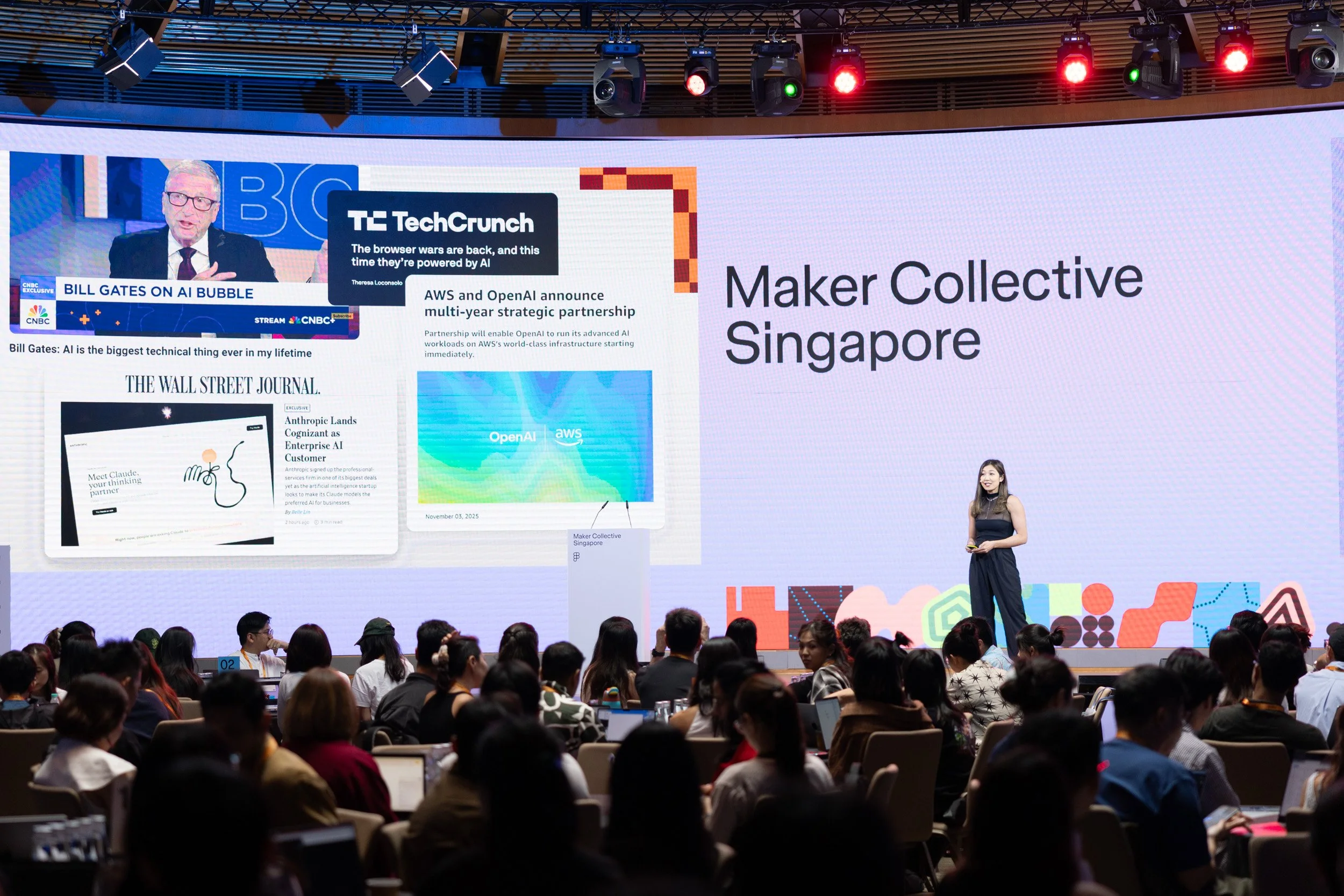  Keynote address by Samantha Lee during the Maker Collective Singapore conference. 