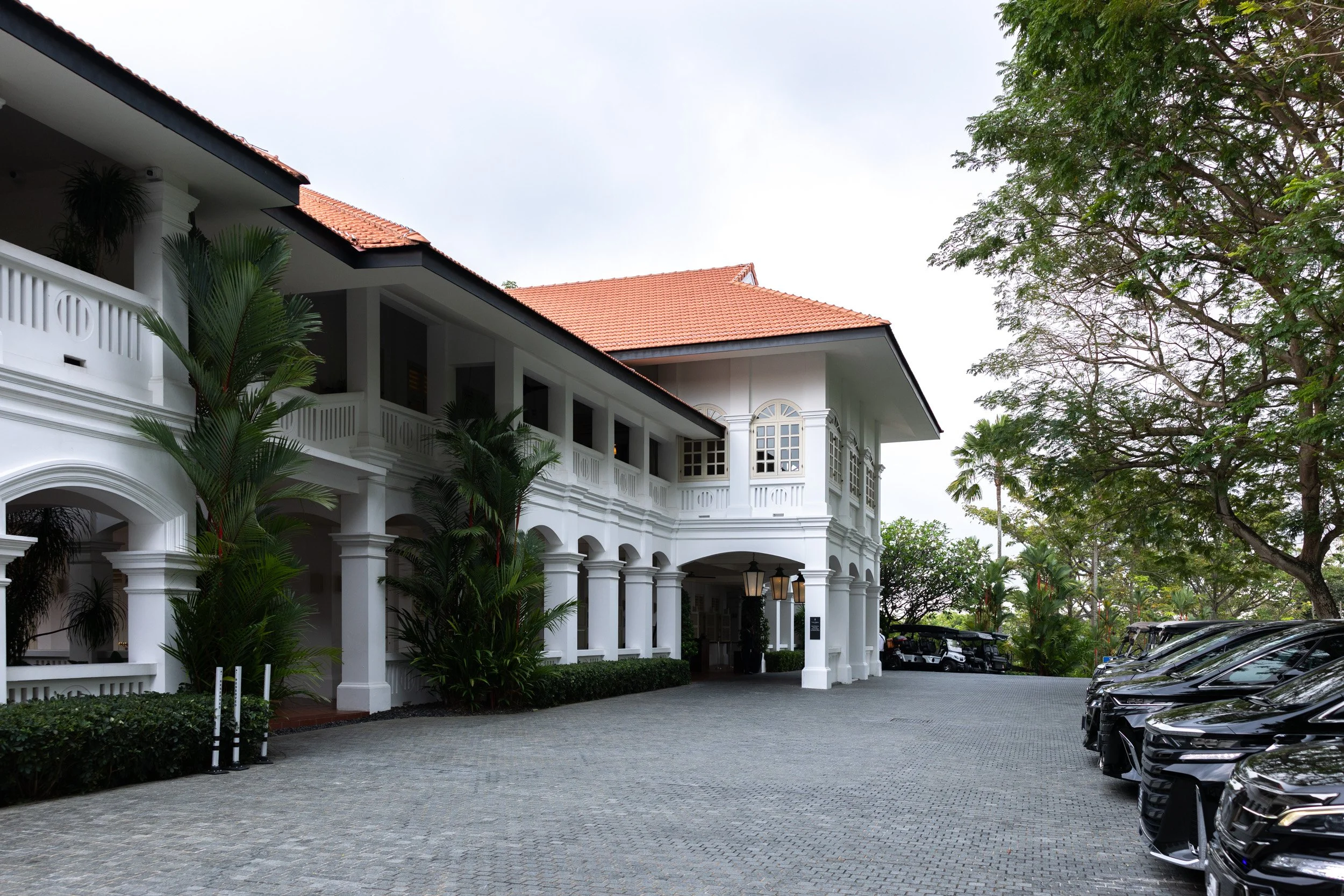  Architectural photo of the main entrance at Capella Singapore for the Figma Maker Collective event. 