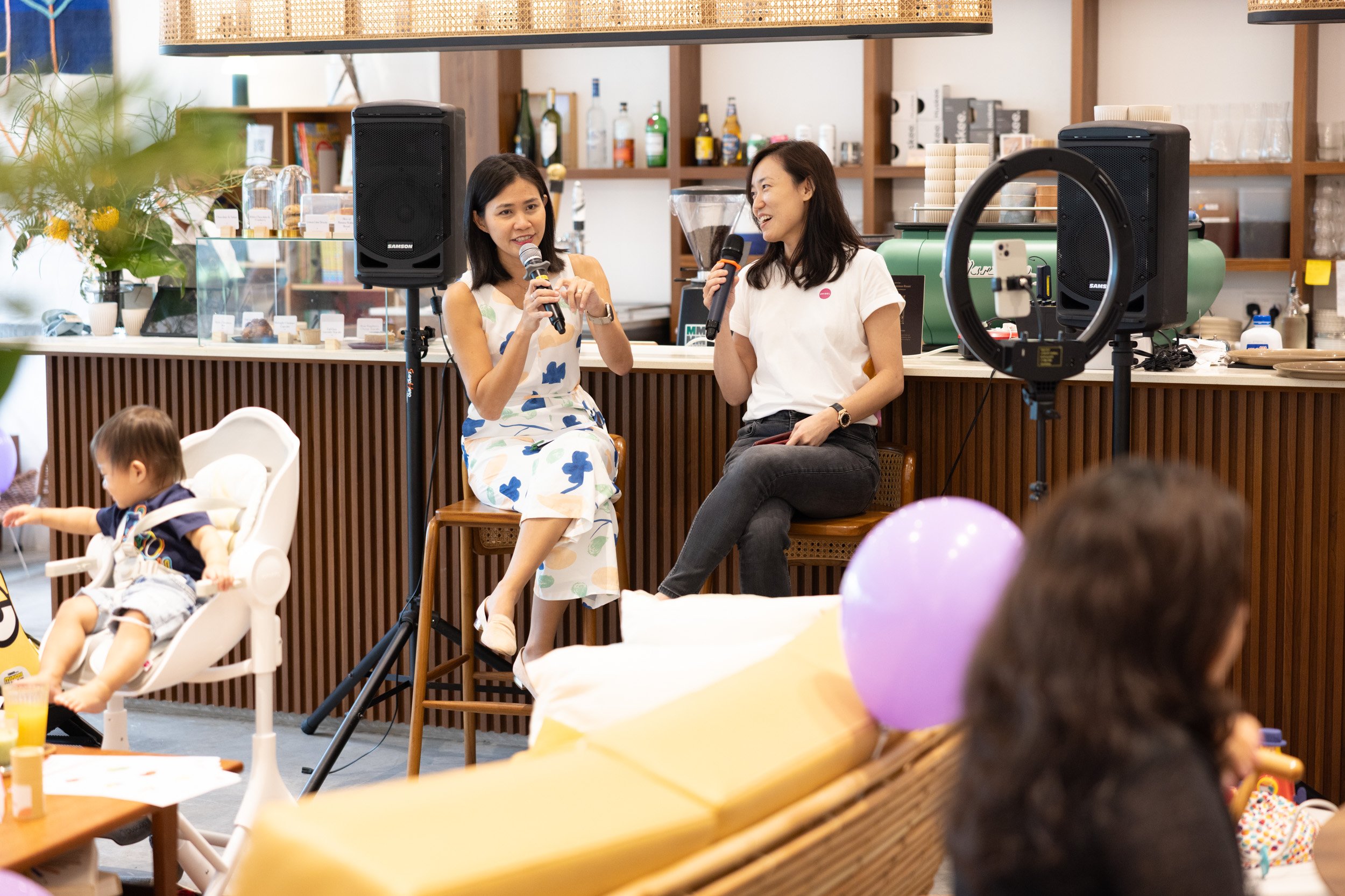  Oribel founder Cindy Goh and child specialist Dr. May Sok Mui Lim hosting a panel conversation. 
