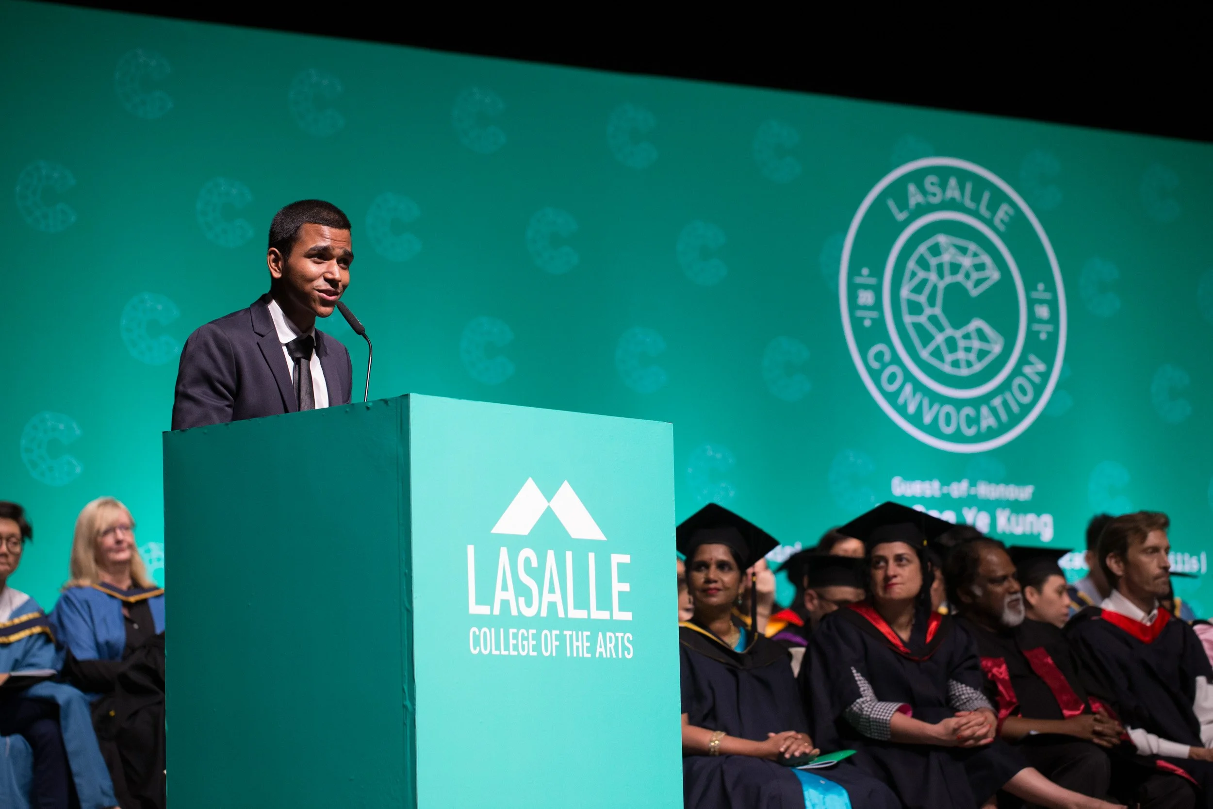  Recipient of the McNally Award for Excellence in the Arts delivering a valedictory address. 