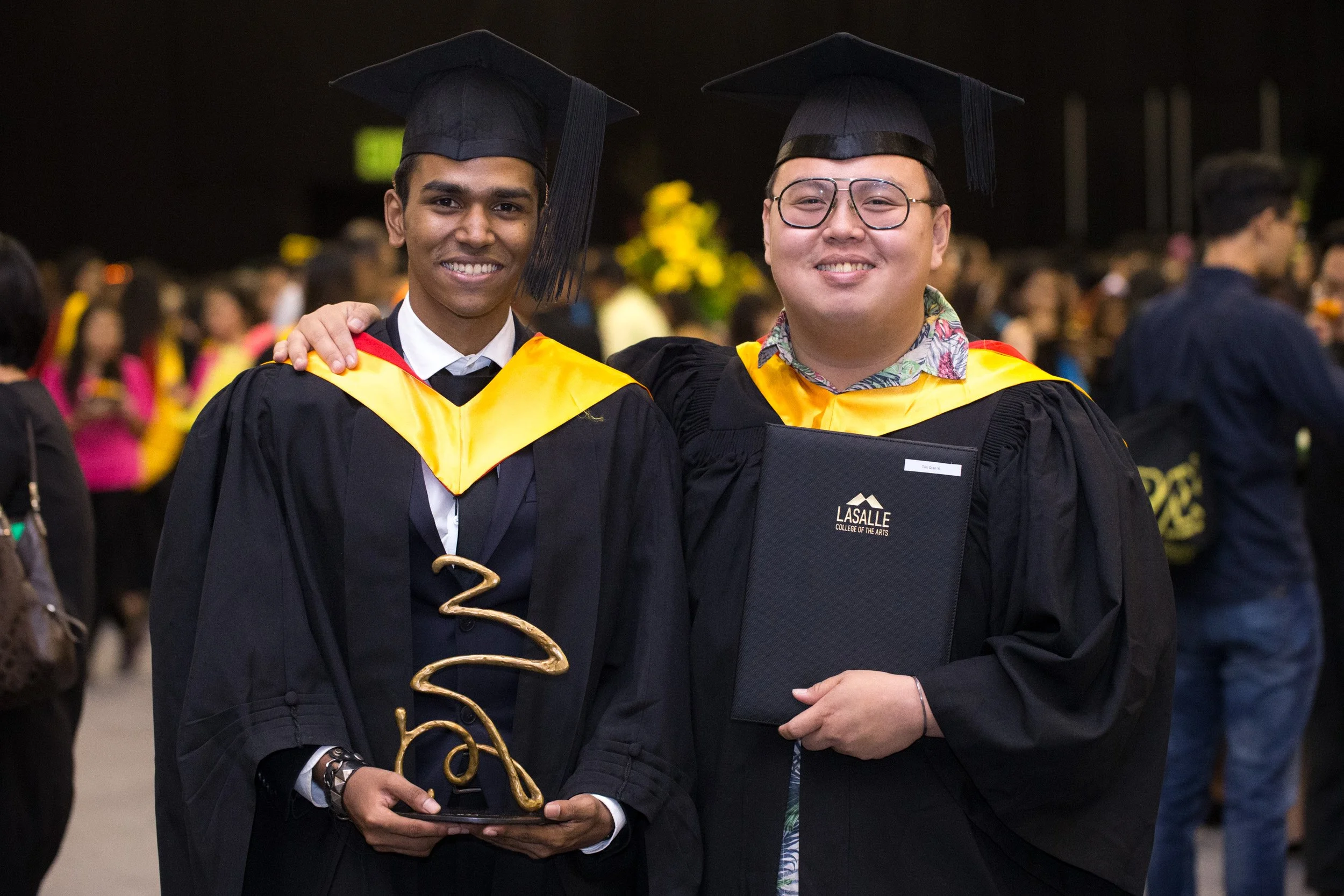 McNally Award recipient posing with a fellow graduate after the presentation ceremony. 