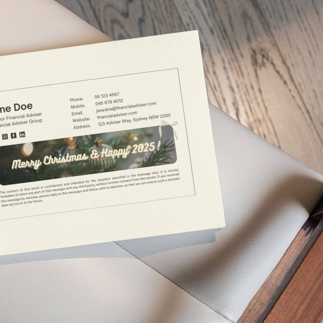 🎀 Christmas Email Signatures

The holiday season is a great opportunity to spread a little cheer while reinforcing your professional identity. A well-designed, on-brand Christmas email signature can make your emails stand out, leaving a lasting impr