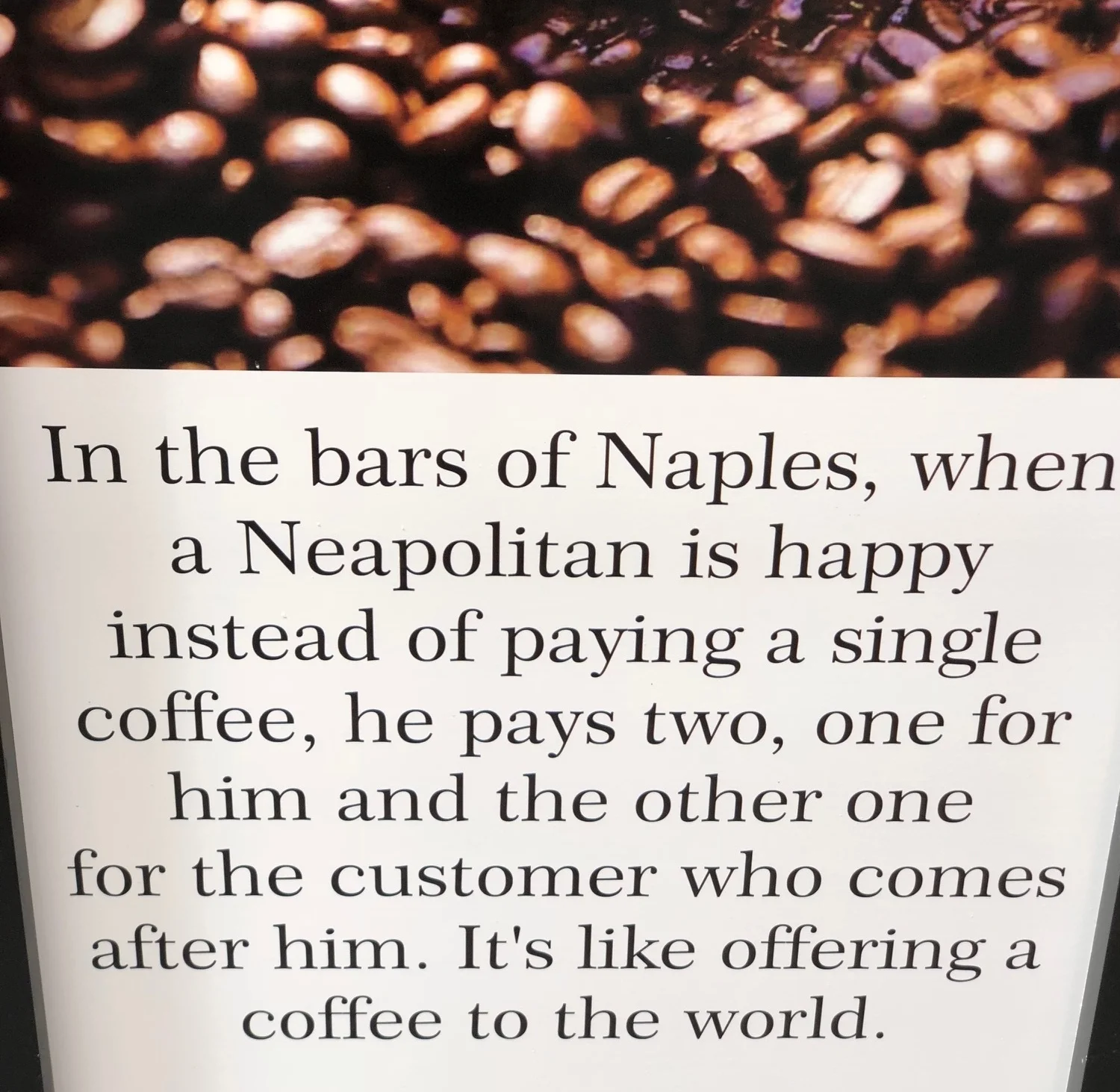 Try this next time you are in a cafe ..?