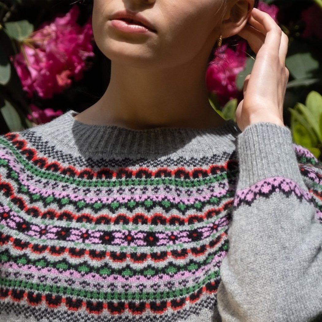 A grey jumper is a wardrobe staple but how about one with a bit of a difference ? We&rsquo;ve added some colour - Thinking of brighter days ahead with little pops of apple green, pink and lipstick red. It&rsquo;s traditional with a twist and just the