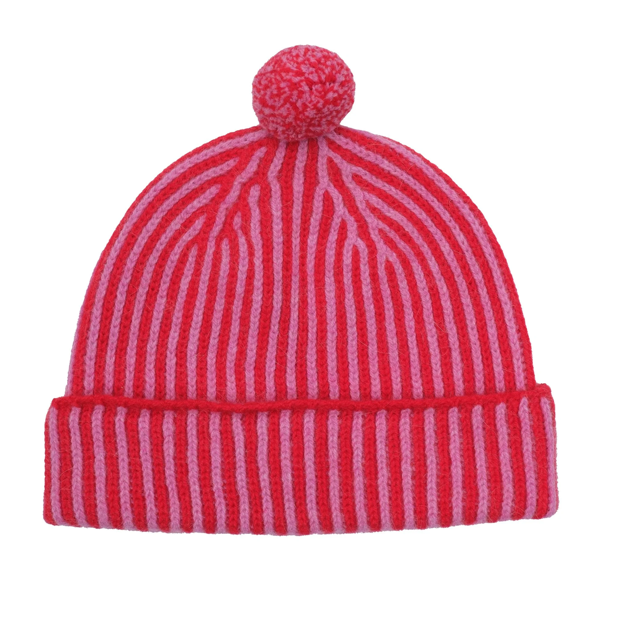 7426 ANGORA STRIPE POM POM BEANIE PINK RED.jpg