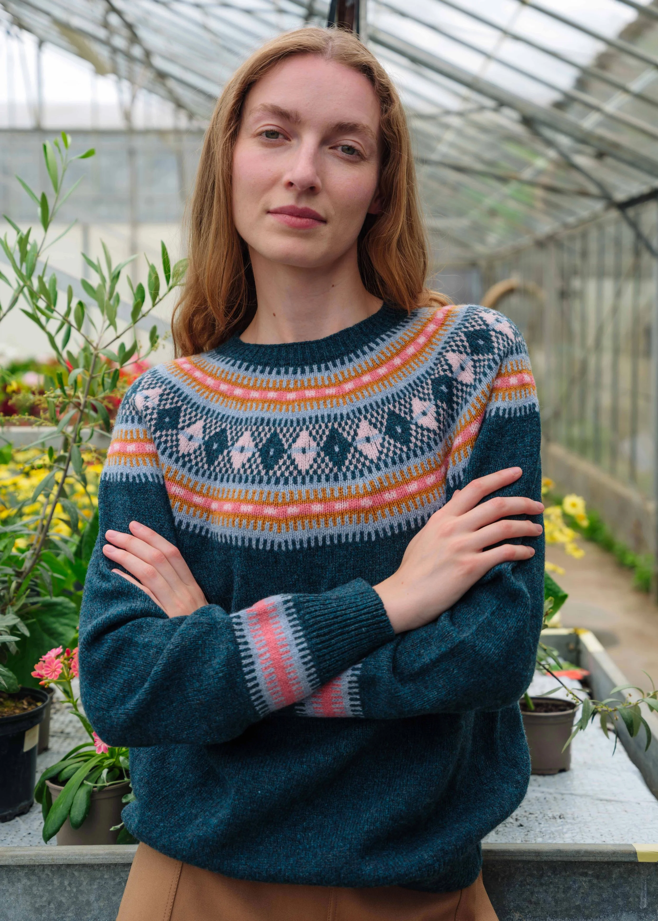 Fairisle Yoke Jumper in Deep Teal (Pre-Order)