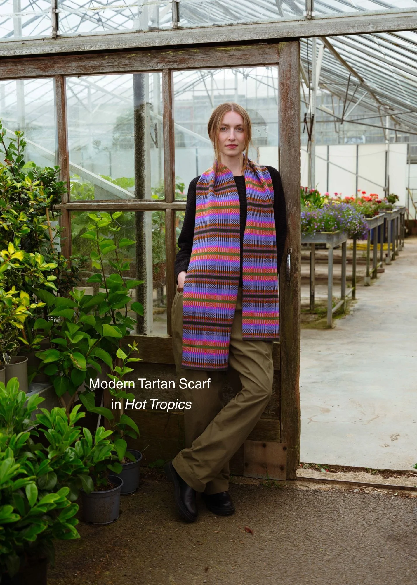 Modern Tartan Scarf in Hot Tropics.jpg