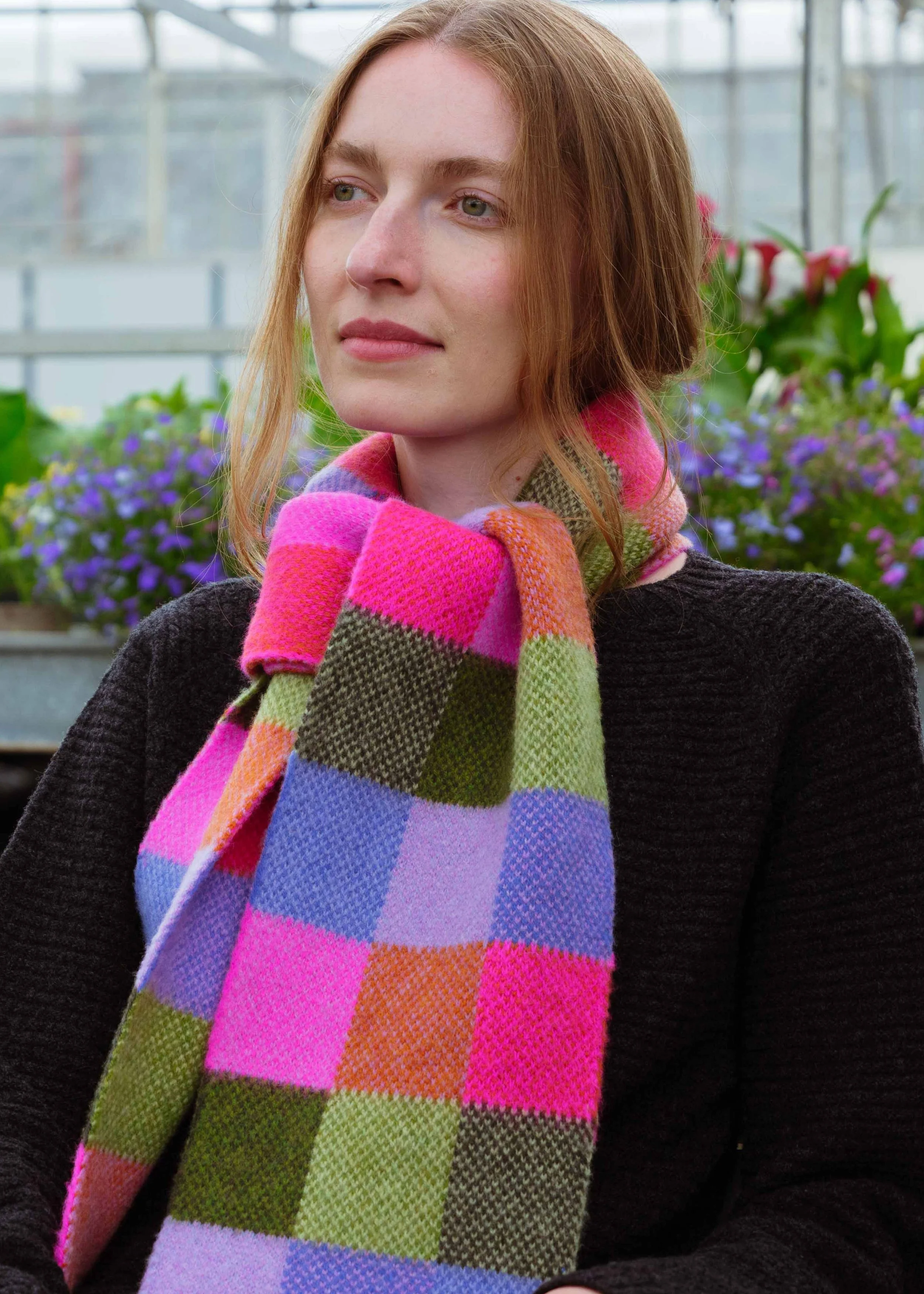 Brushed Tweed Scarf in Hot Tropics