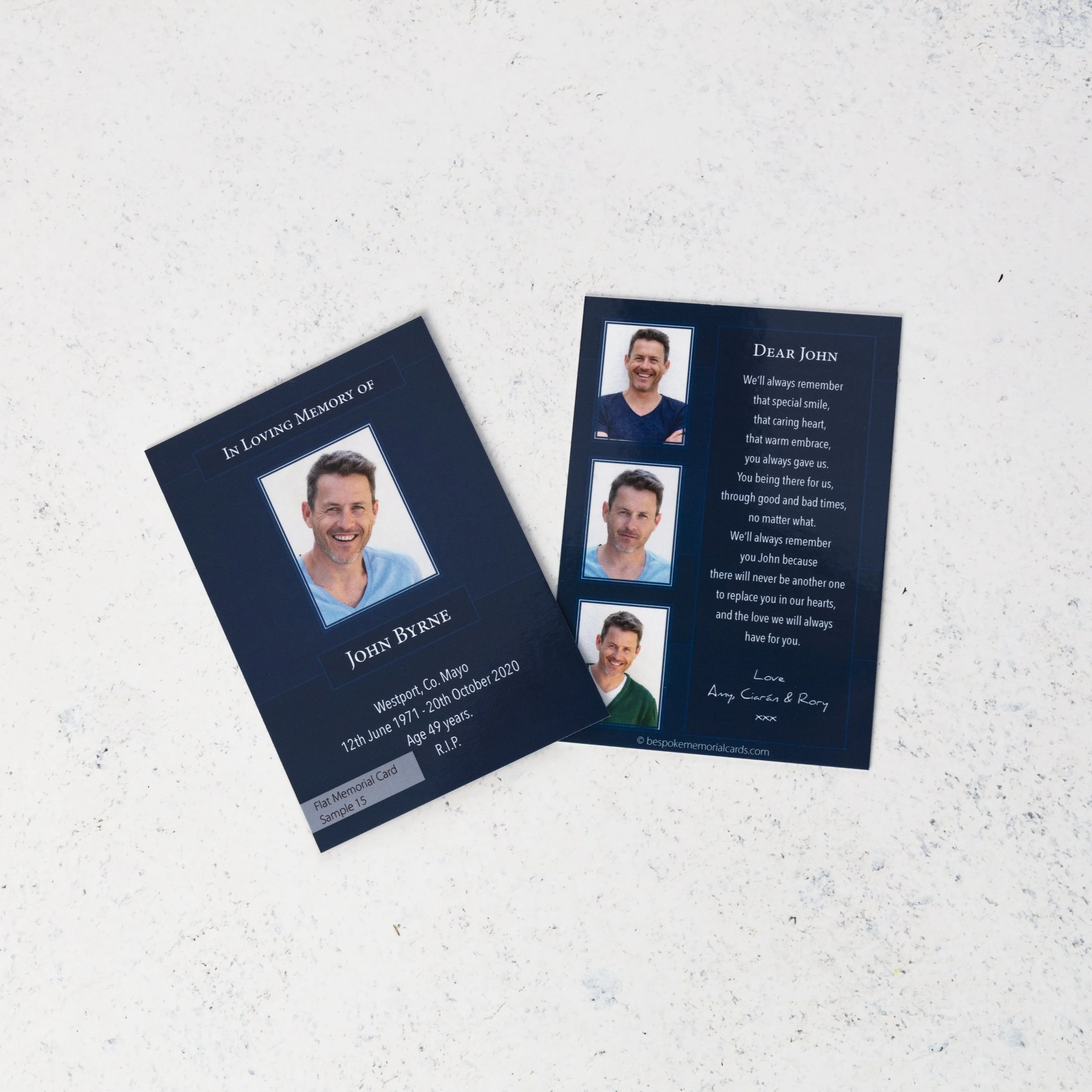 Flat Memorial Cards