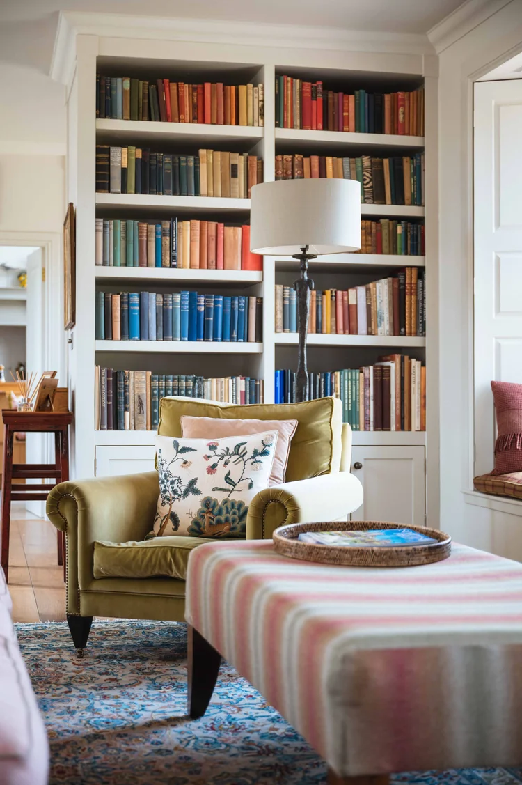 Living room with bookshelves