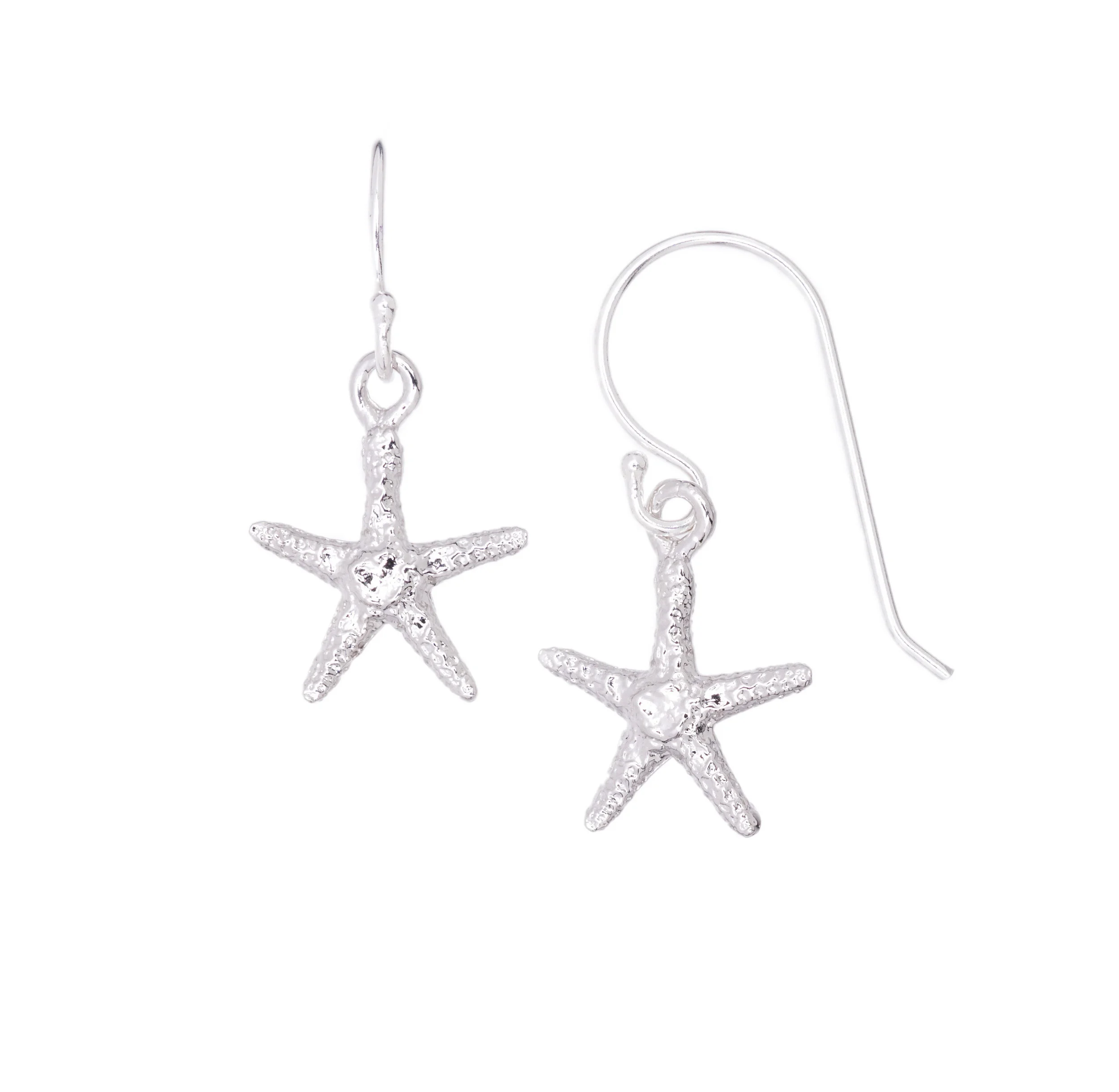 Petite Starfish drop earrings-Silver.jpg