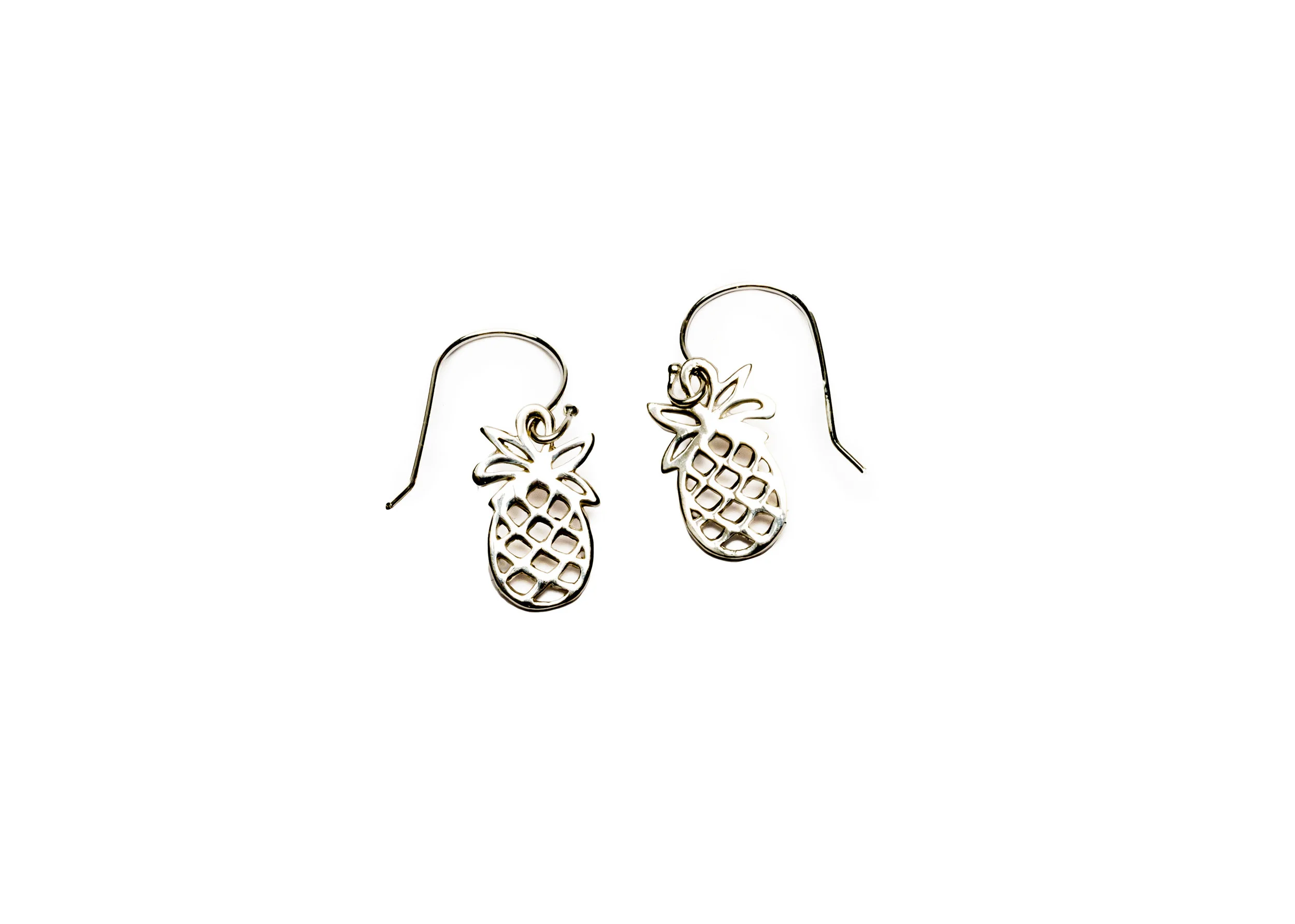 Paradise - Pineapple Silhouette Drop Earrings - Silver.jpg