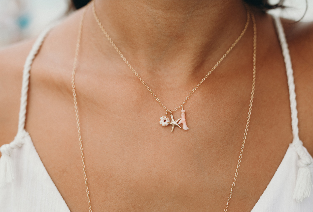 Petite-Starfish,-Coral-+-Puka-Shell-Charm-necklace.jpg