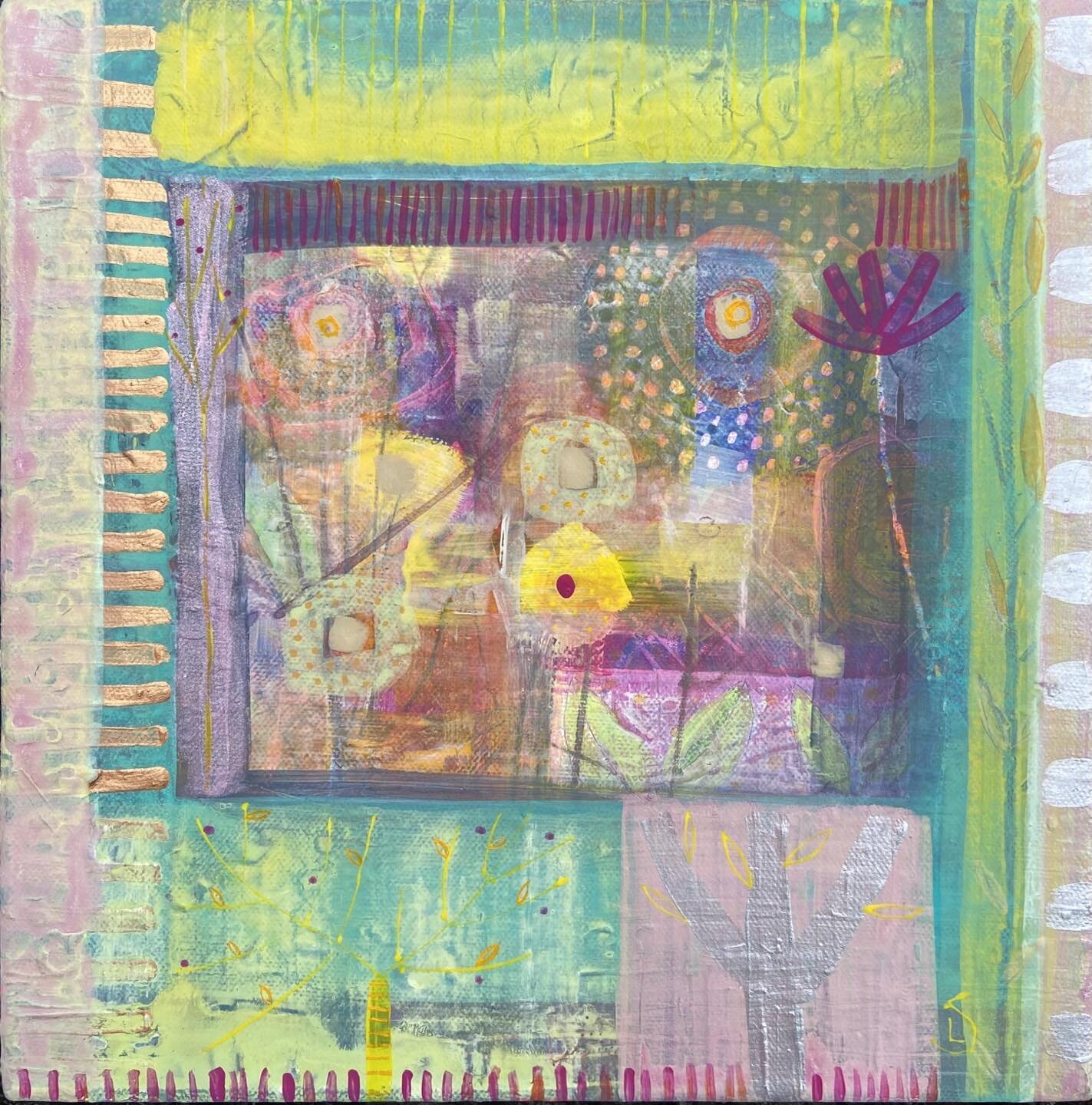Alice through the Looking Glass
Mixed media abstract
York Open Studios

Another mixed media feast of colour and pattern for @yorkopenstudios 

Although abstract, these little mixed media paintings are still inspired by nature and landscape. If you lo