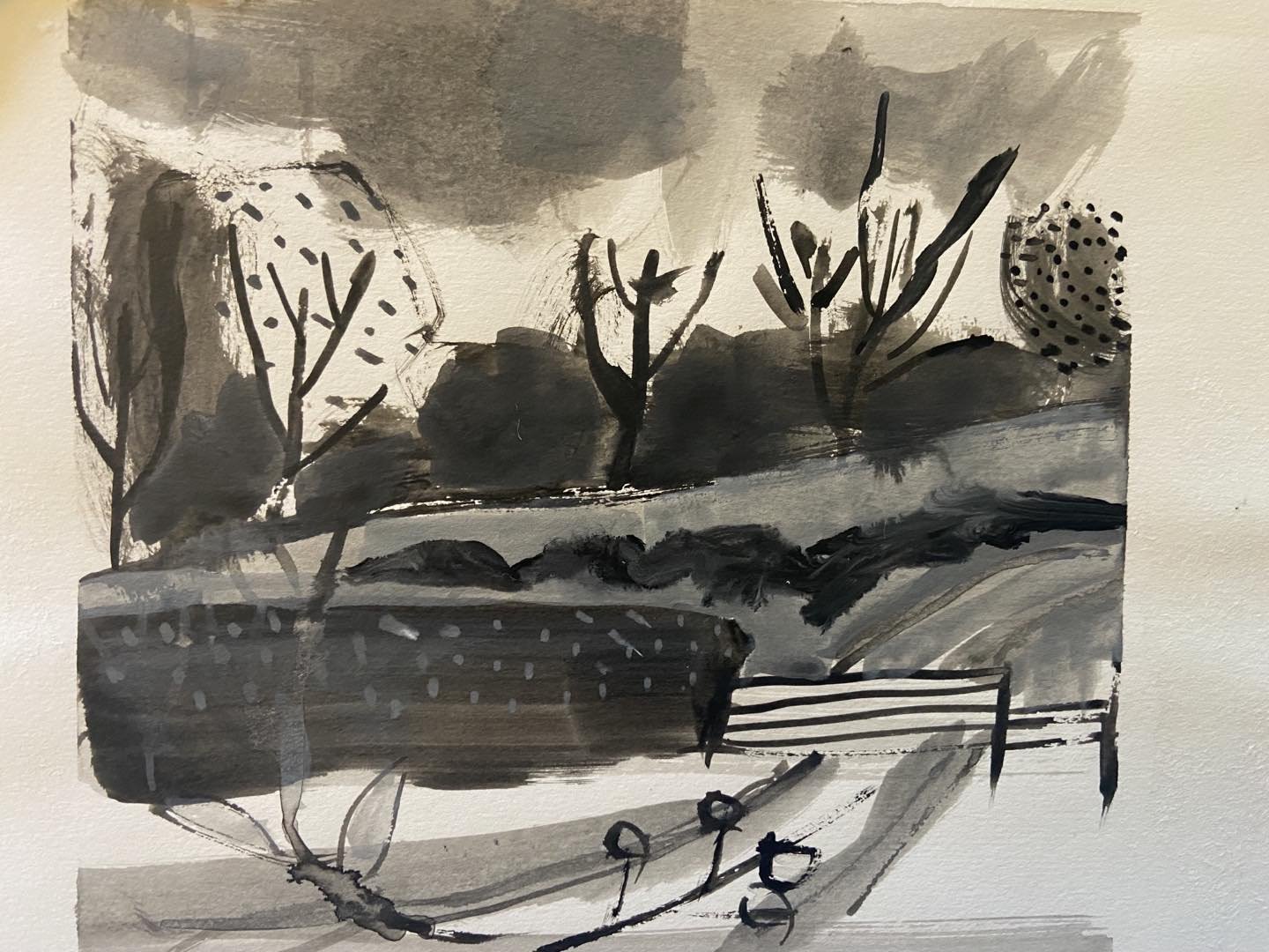 Towards the Cow Field
Sketch

#sketchdaily #sketchaday #sketchadaychallenge #blackamdwhitephoto #landscapesketching #landscapesketches #lesleyseegerpaintings #landscapelover #inkdrawingsketch #inkdrawingseries #cowfield #cowfields #penandink #penandi