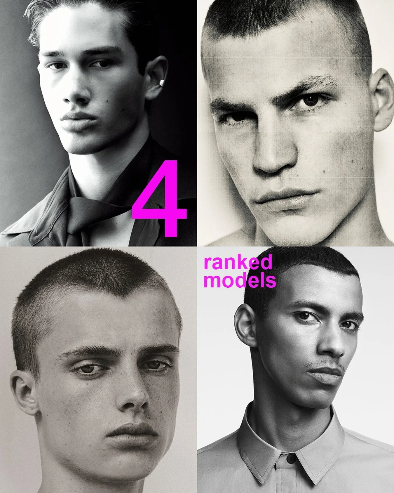4 RANKED models on @modelsdot 💜

What a dream come true! Grateful to see 4 of the amazing talents I work with to be RANKED on Models.com. Proud of their hard work, flying from A to B to C and beyond, our great teamwork and appreciate the amazing cas