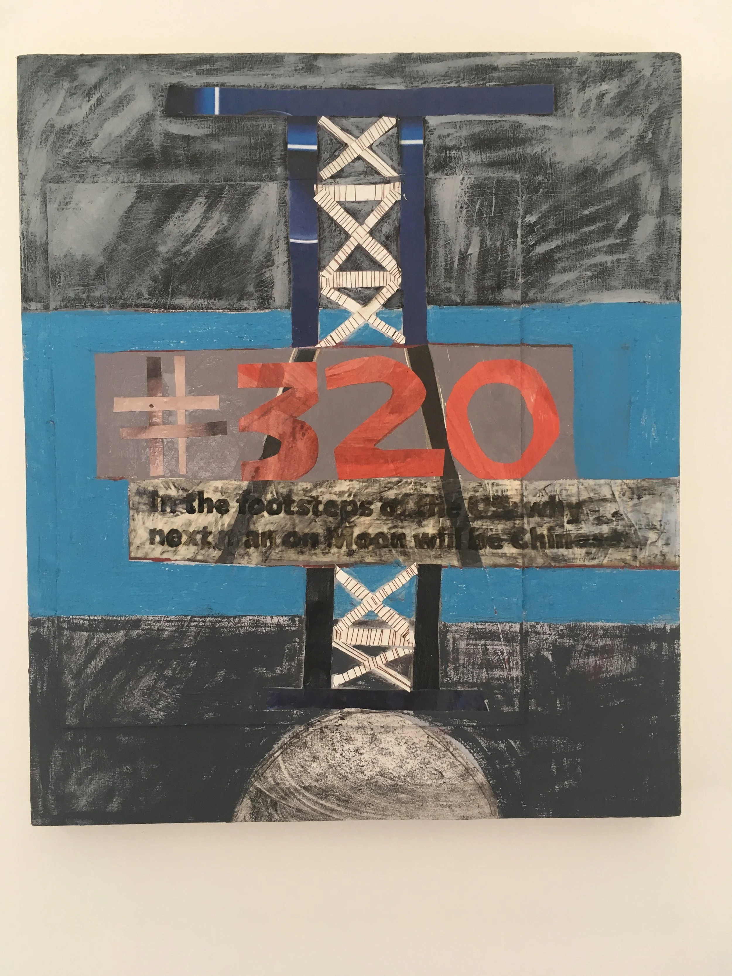 aerial 320. handmade oils and collage on wood