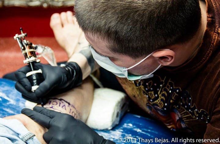 Learning how to tattoo was also a school of life for me. This picture was taken during a hard time when I worked each day, no days off. Morning till late at night.
