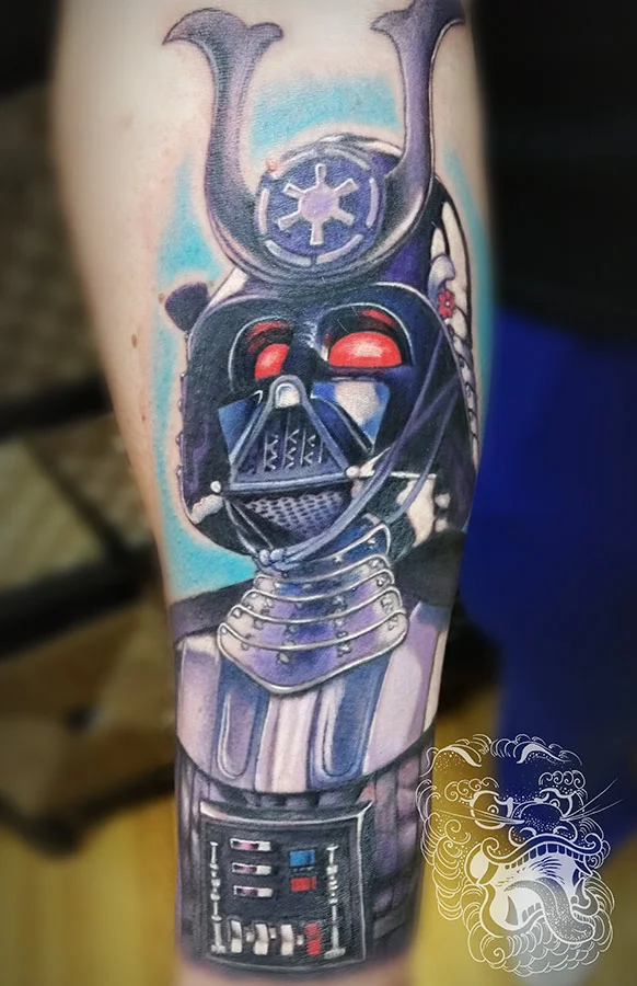 This crazy mixture of Darth Vader and Samurai was requested by my customer. Sounded weird at first, but as I started to work on the subject, Star Wars inspiration is character creation was apparent and made all fit together perfectly.
