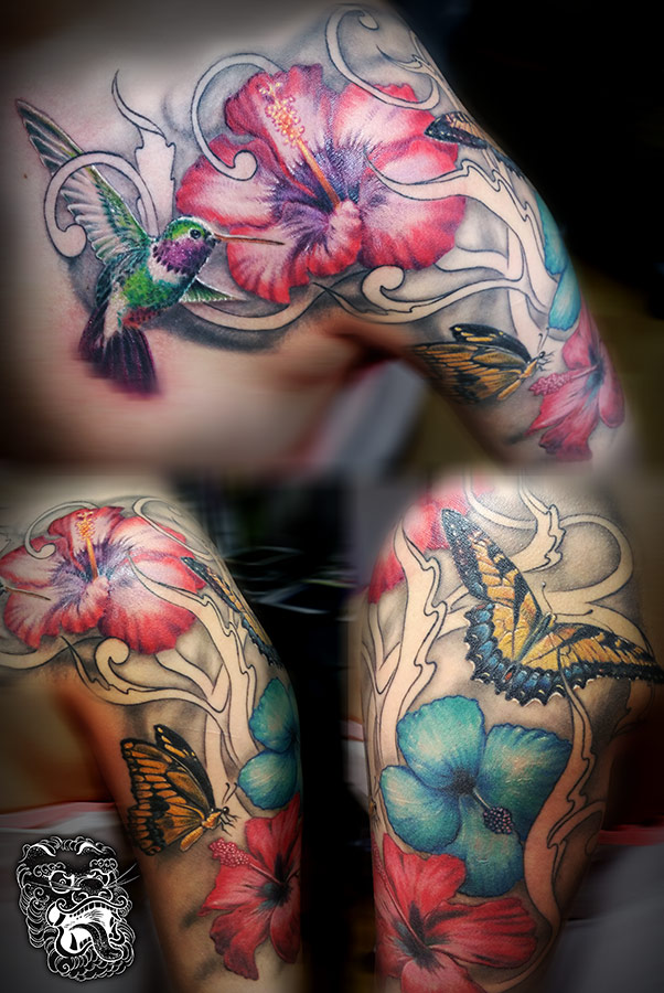 53 Fabulous Hibiscus Shoulder Tattoos