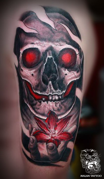 Skull tattoos — MalanTattoo - Highest Quality Tattoos, Hand-made  Sculptures, Paintings and Drawings. Germany, Neuwied.