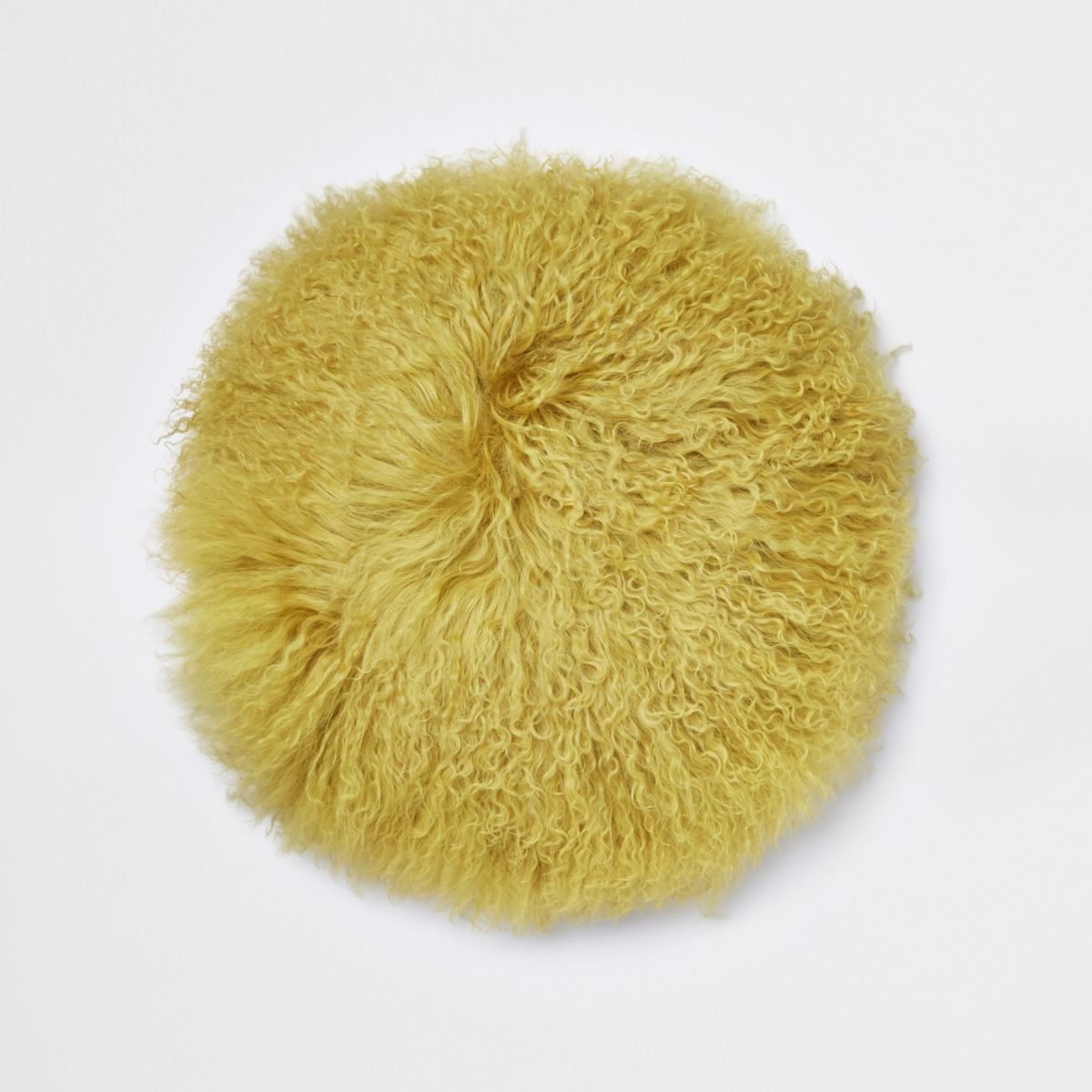 Yellow Mongolian Round Cushion, £45