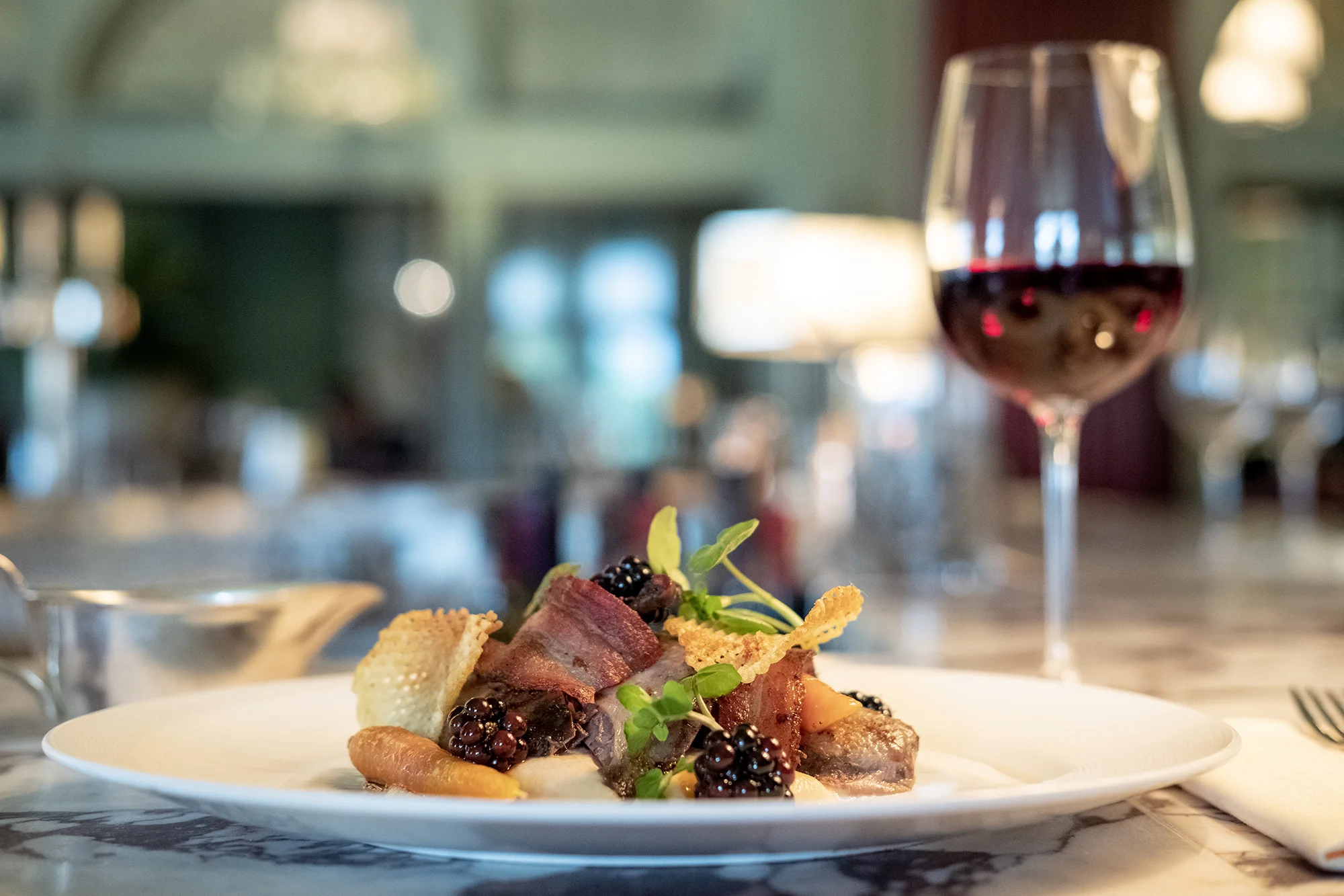 Recipe: Gleneagles' roasted grouse with celeriac puree, game chips and blackberry jus