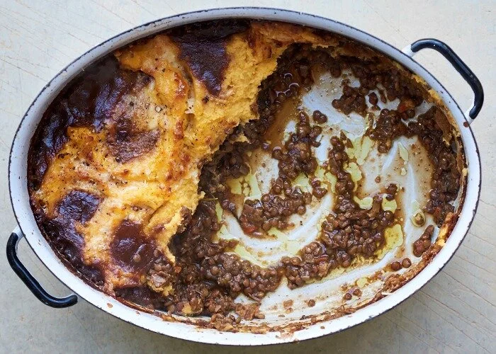 This delicious recipe for mushroom and lentil shepherd's pie will warm you up this January