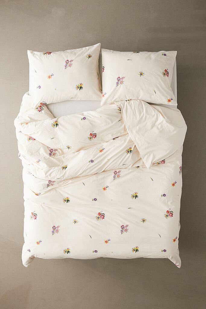 Georgine Embroidered Floral Duvet Cover Set, £80, Urban Outfitters