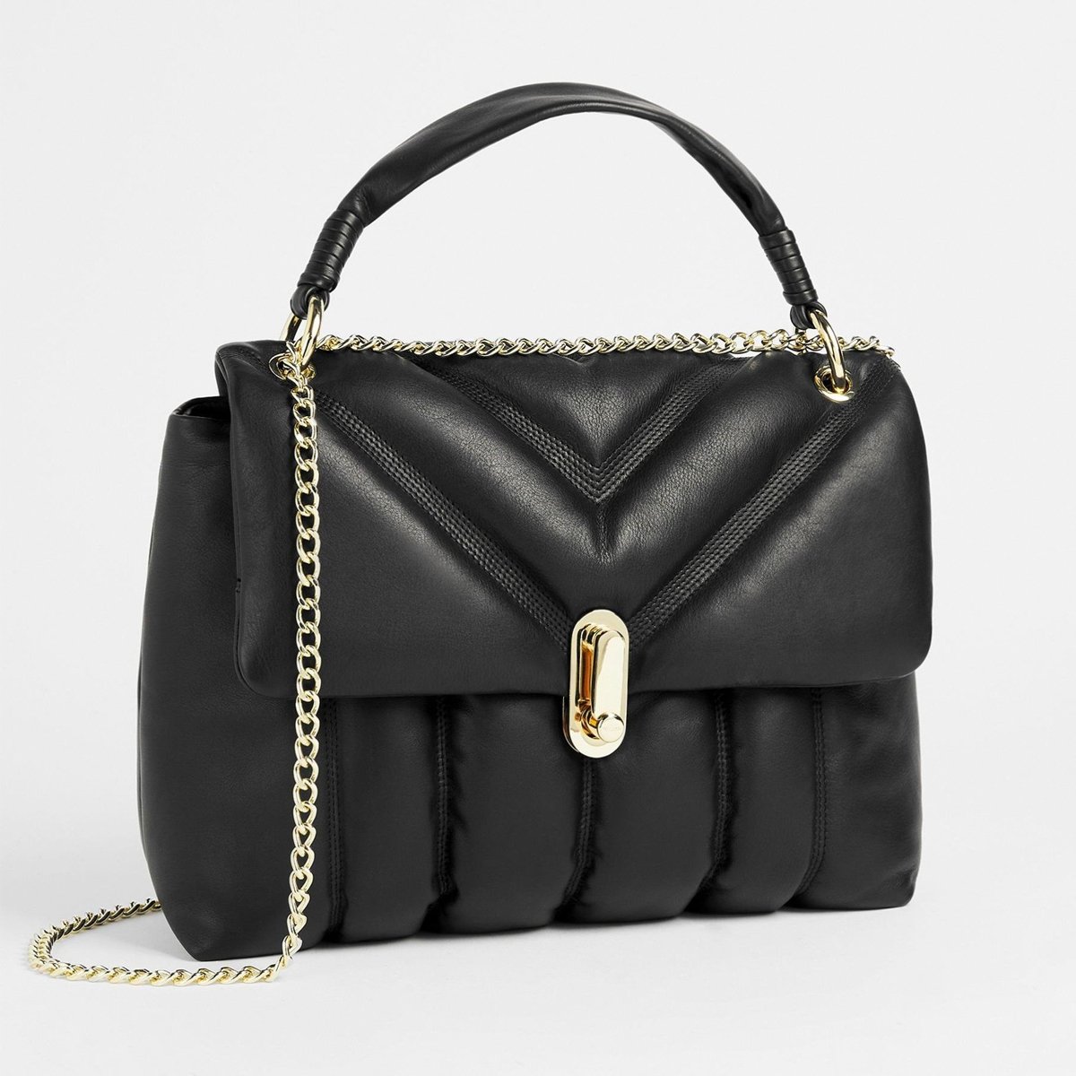 Ted Baker Ayaah Black Leather Puffer Quilt Detail Shoulder Bag, £195