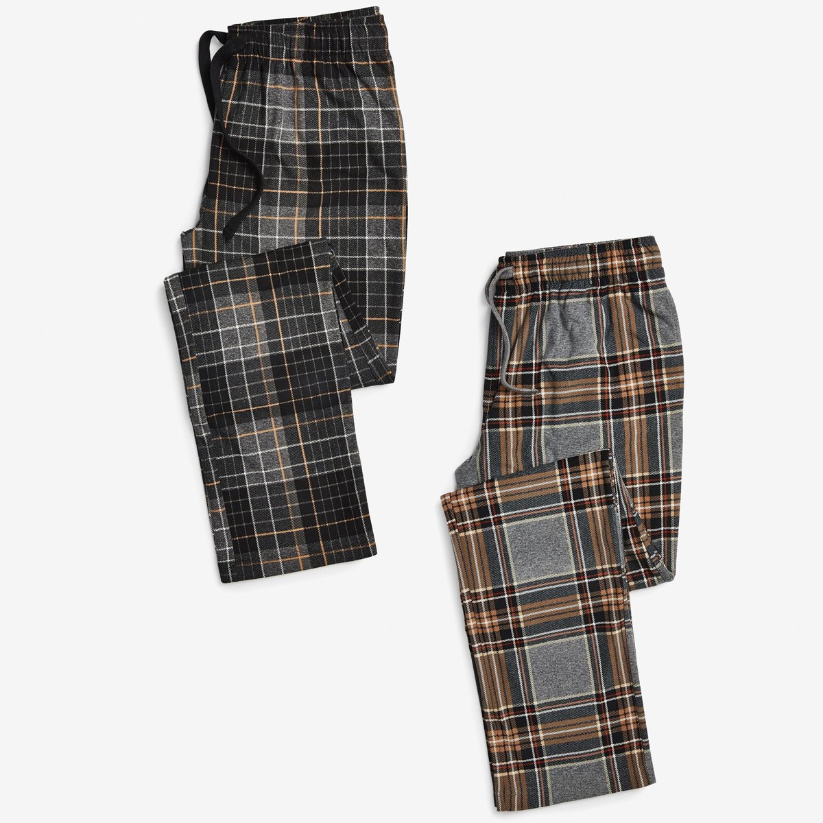 Charcoal Grey/Neutral Check Cosy Pyjama Bottoms 2 Pack, £30