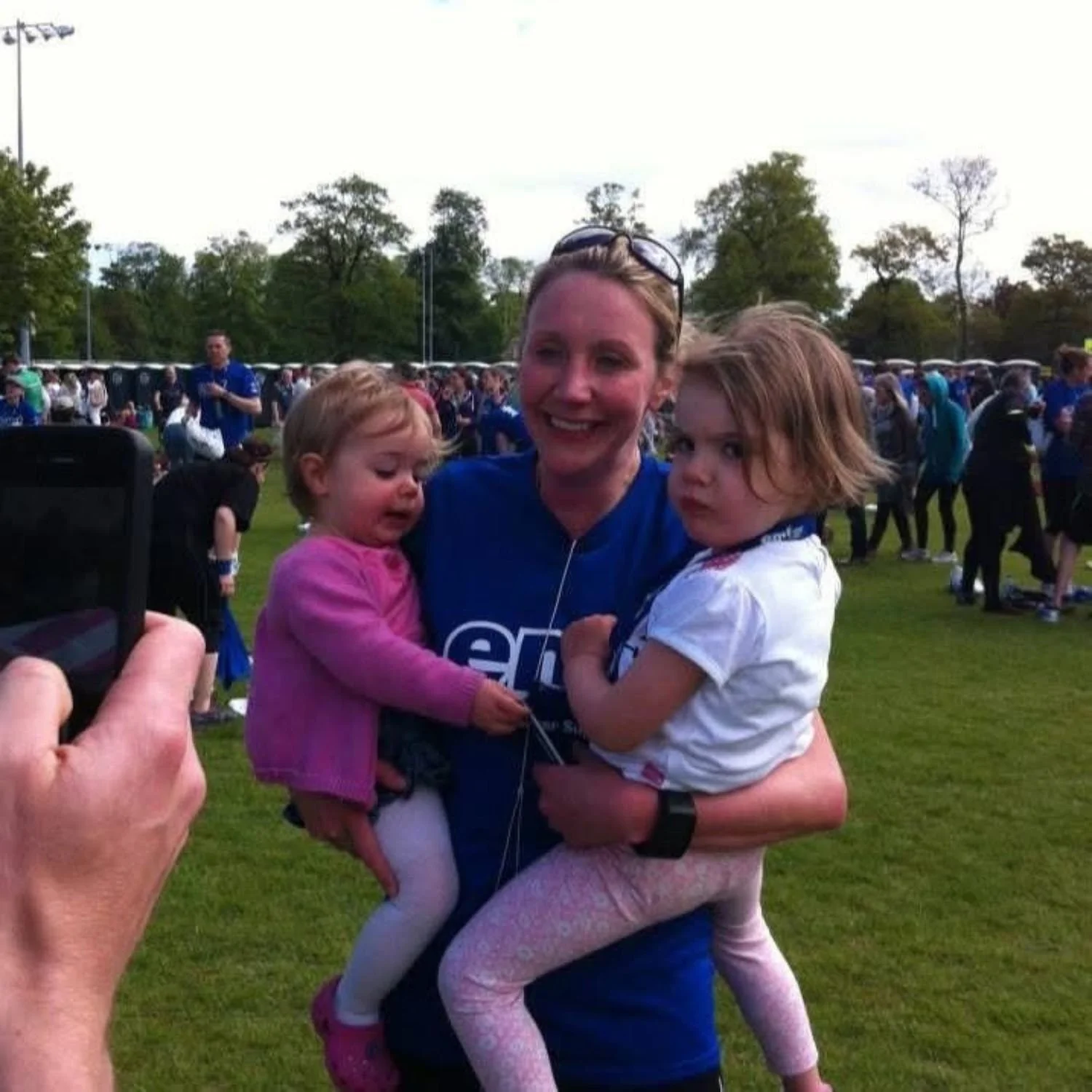 My first Edinburgh Half Marathon complete and slightly broken, but euphoric, with my little supporters