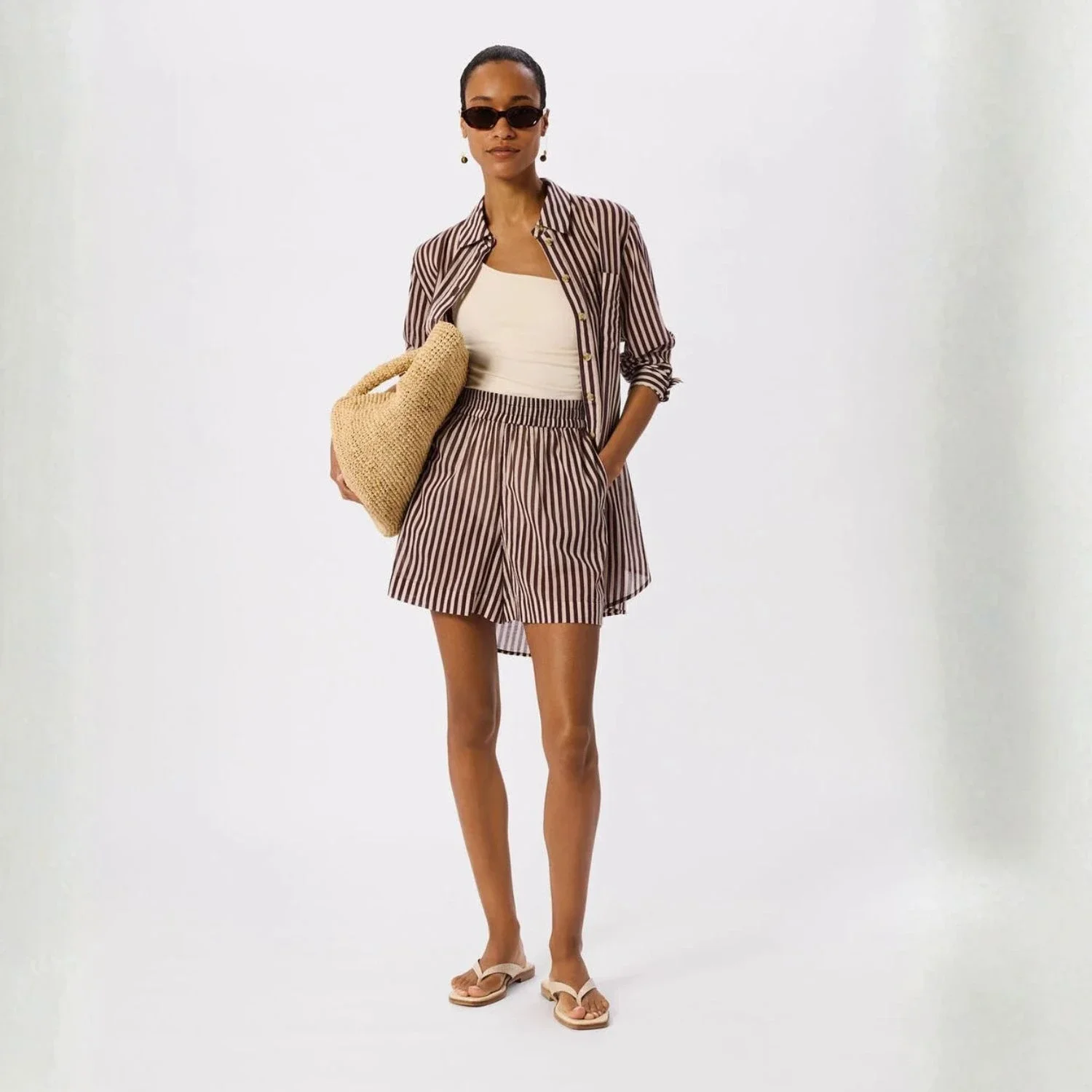 Whistles Shirt, £69, and Shorts, £69