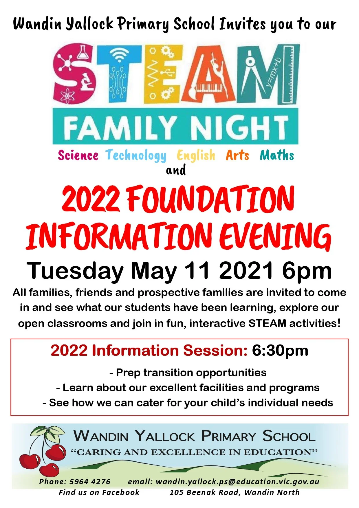 STEAM Family Night and 2022 Foundation Information Evening