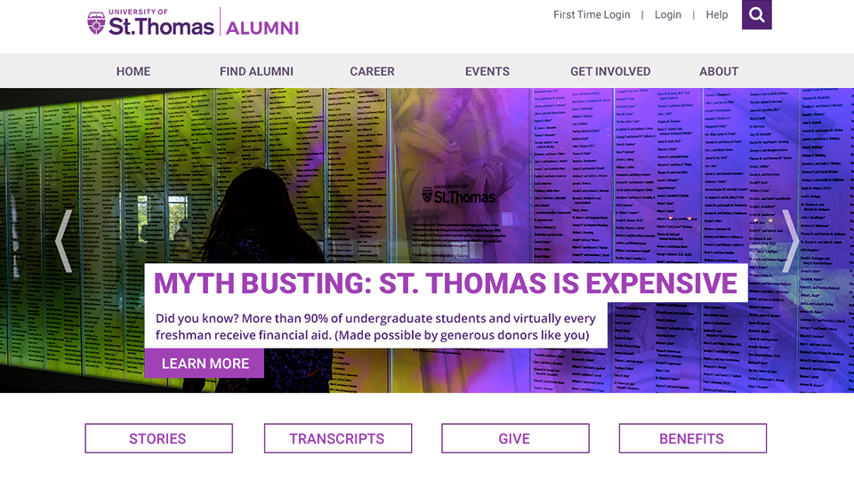 Homepage Design for Alumni Website