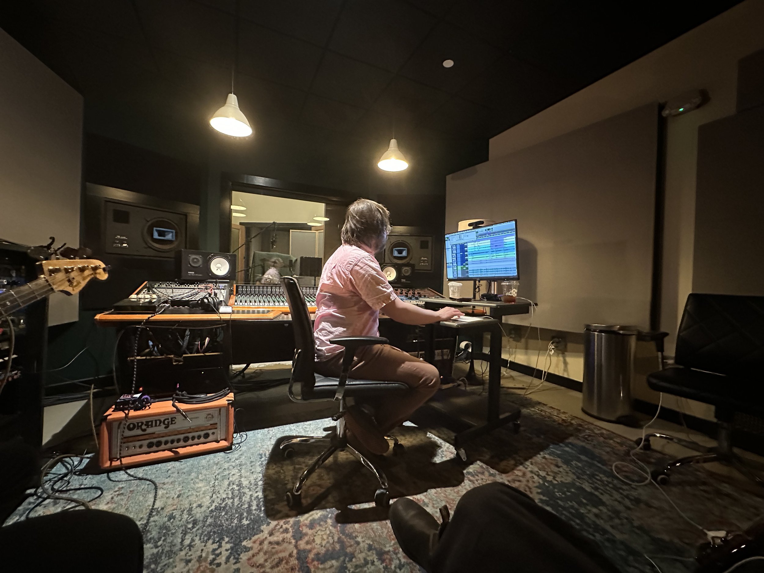 Engineer &amp; producer Mike Davidson at work