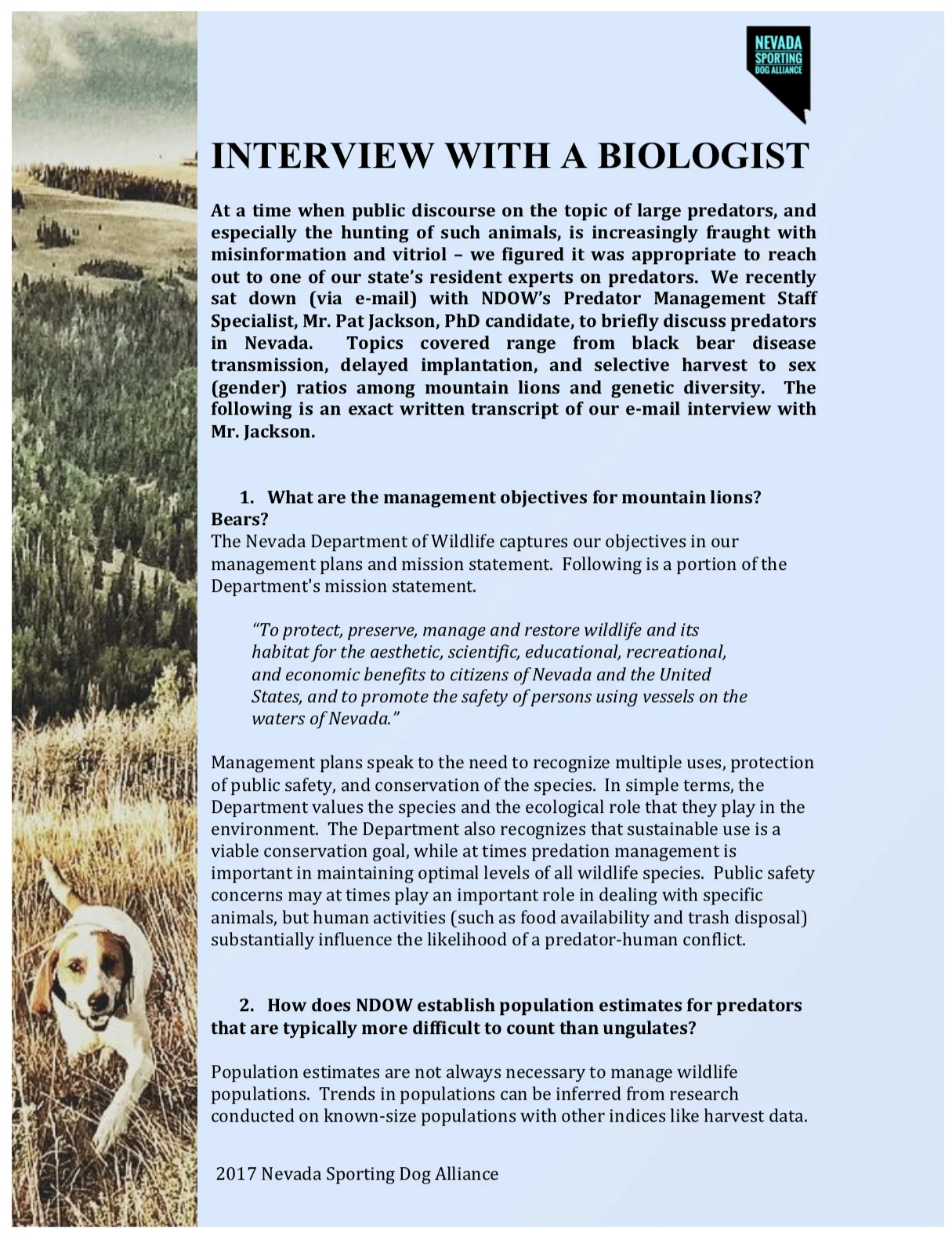 From the Archives: Interview with a Biologist